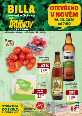 billa - Budoucí Billa - Speciál: Trutnov leták platný od středy 14.10.2026 do úterý 20.10.2026