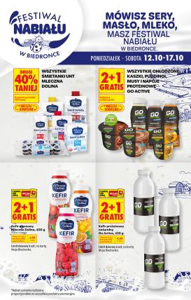biedronka - Aktuální Biedronka - Festiwal nabiału leták platný od pondělí 12.10.2026 do soboty 17.10.2026