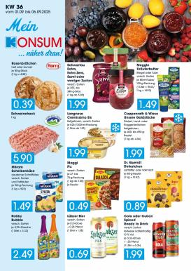 konsum - Konsum - Frischemarkt-Prospekt gültig vom 01.09. bis 06.09.