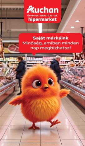 auchan - A jövőbeli Auchan Hipermarket - Sajátmárkás ajánlataink akciós újság csütörtöktől 2026.10.15.-tól szerdától 2026.10.28.-ig érvényes.