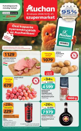 auchan - A jövőbeli Auchan szupermarket akciós újság csütörtöktől 2026.10.15.-tól szerdától 2026.10.21.-ig érvényes.