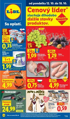 lidl - Nový Lidl leták od pondelka, 12.10.2026 do nedele, 18.10.2026