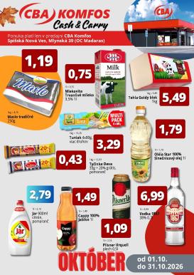 cba - Nový CBA - Spišská Nová Ves leták od štvrtka, 01.10.2026 do soboty, 31.10.2026