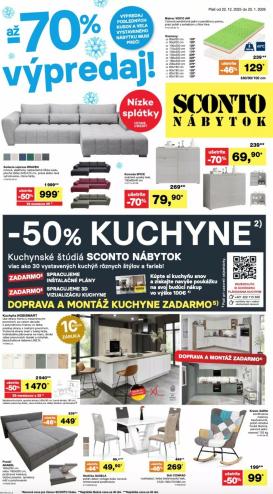 sconto-nabytok - Leták SCONTO nábytok platný od 22.12. do 20.01.