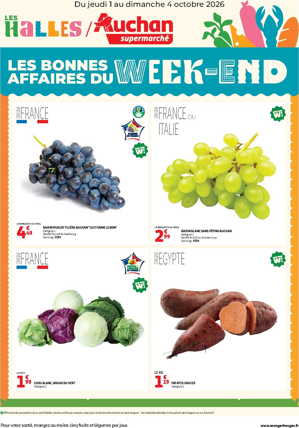 auchan - Huidige Auchan - Les bons plans du week end dans votre super folder geldig van donderdag 01/10/2026 tot zondag 04/10/2026