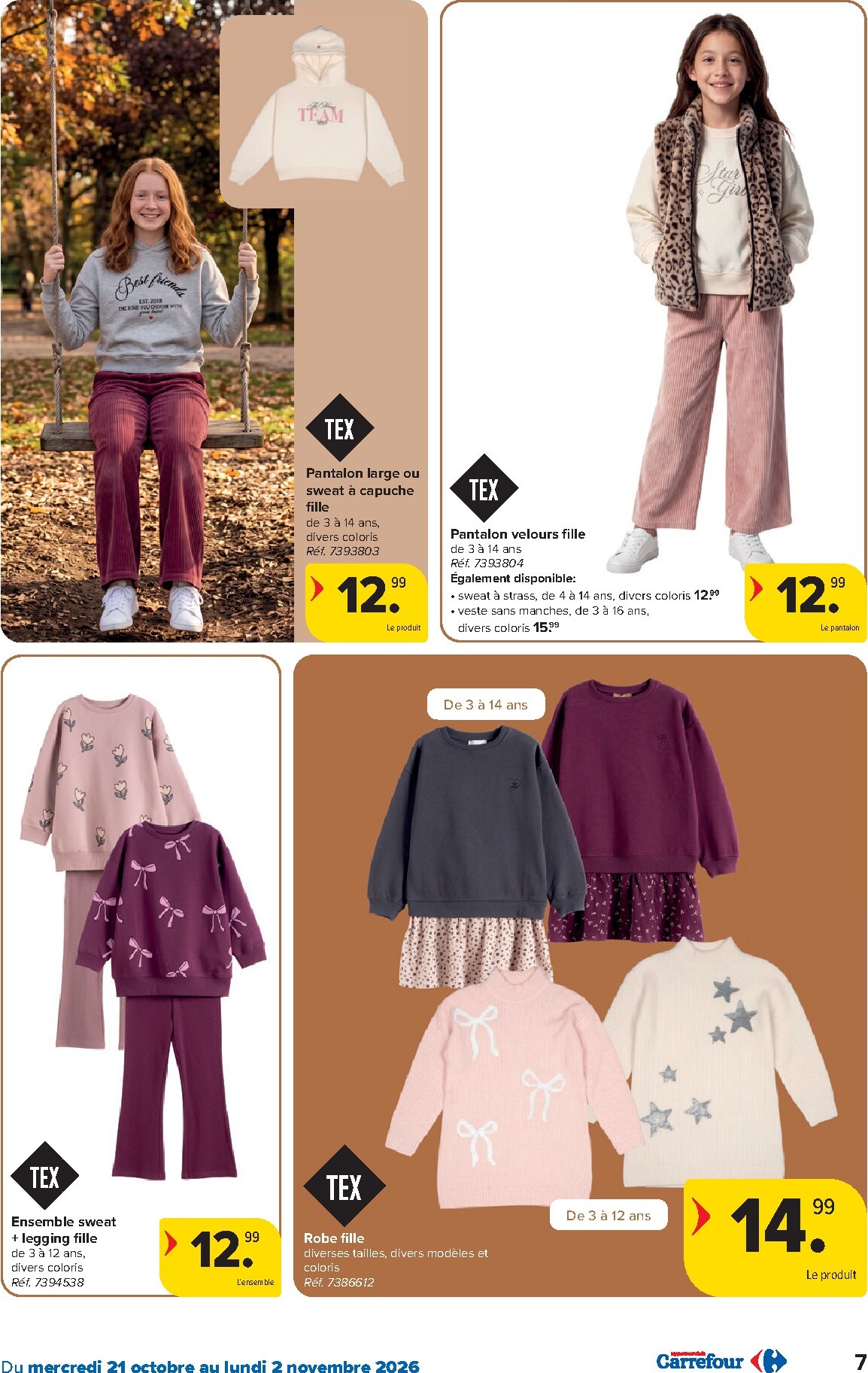 carrefour - Carrefour - Textile d'automne folder voor volgende week van woensdag 21/10/2026 tot maandag 02/11/2026 - page: 7
