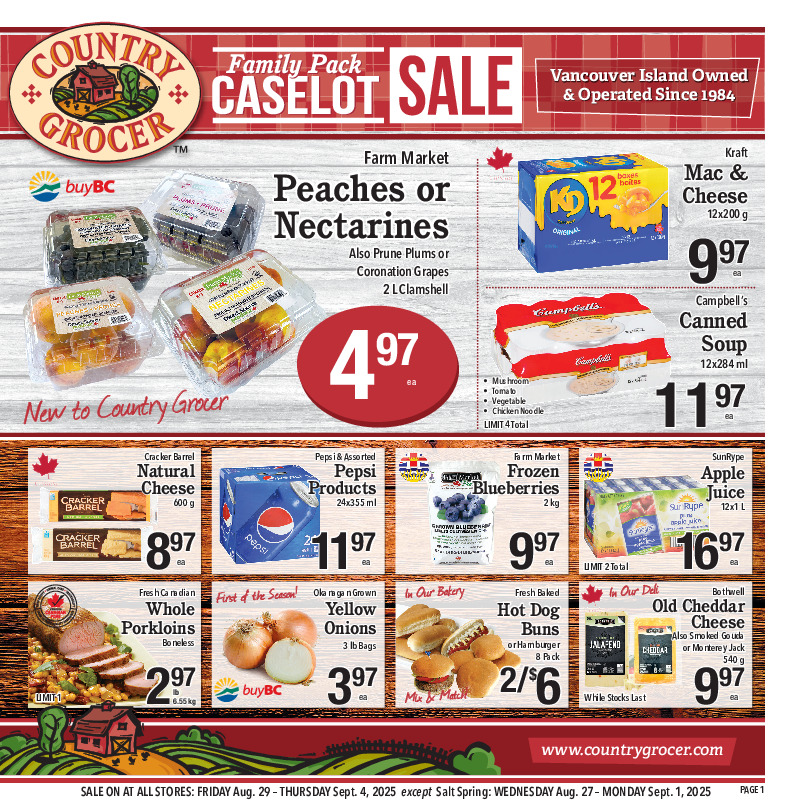 country-grocer - Country Grocer flyer valid from 08-29 - 09-04 - page: 1