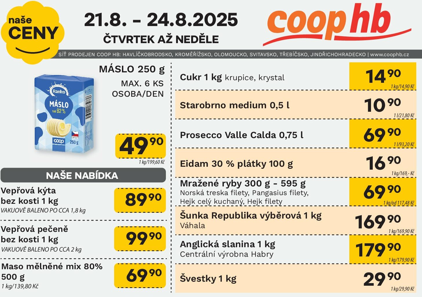 coop-hb - Leták Coop HB - Naše ceny od 21.08. do 27.08.