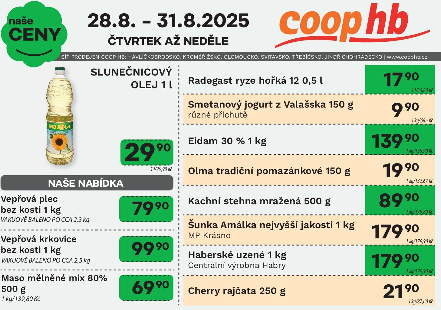 coop-hb - Leták Coop HB - Naše ceny od 28.08. do 03.09. - page: 1