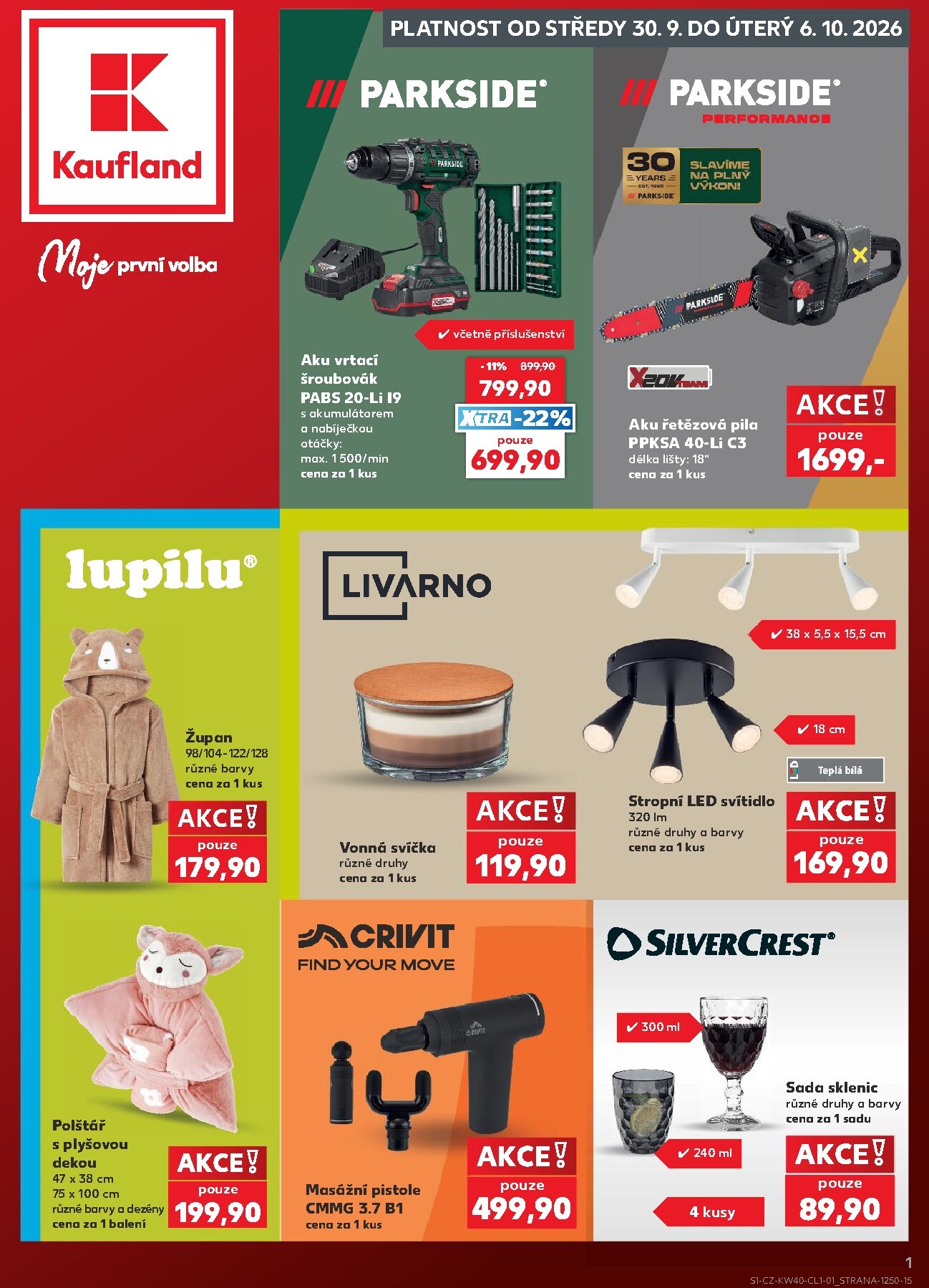 kaufland - Aktuální Kaufland - Kolín - Spotřební zboží leták platný od středy 30.09.2026 do úterý 06.10.2026