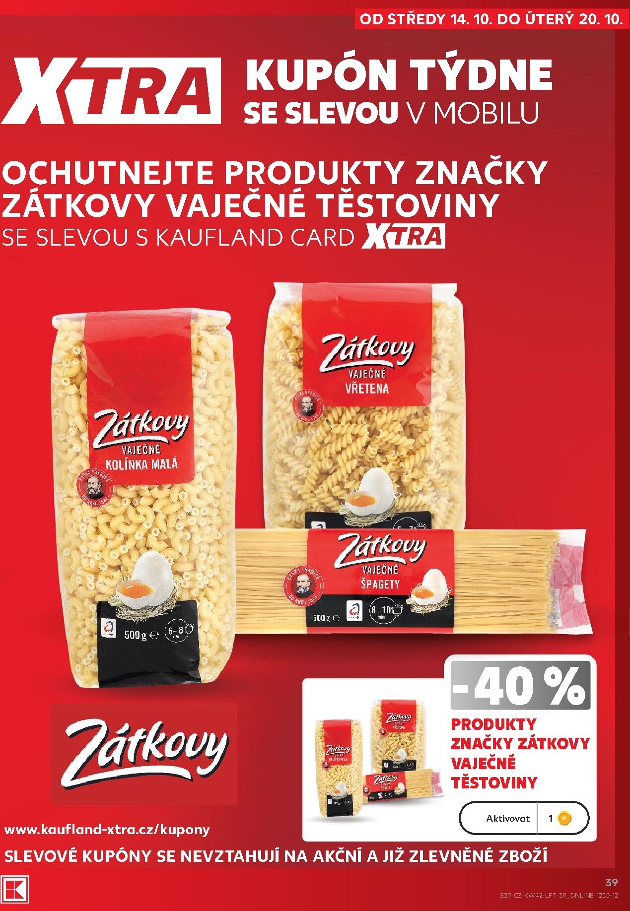 kaufland - Kaufland - Kolín leták na příští týden od středy 14.10.2026 do úterý 20.10.2026 - page: 39