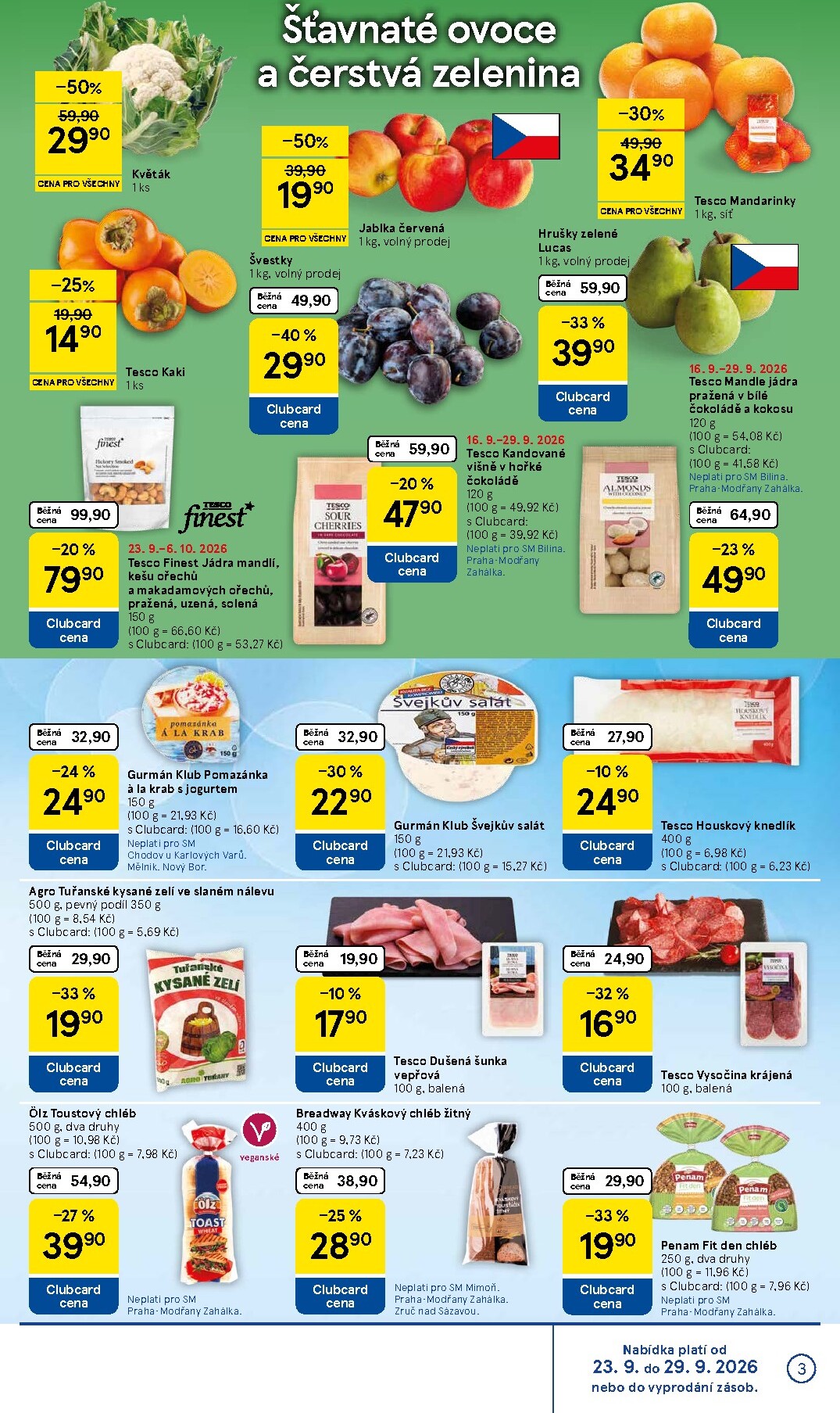 tesco - Aktuální Tesco supermarket leták platný od středy 23.09.2026 do úterý 29.09.2026 - page: 3