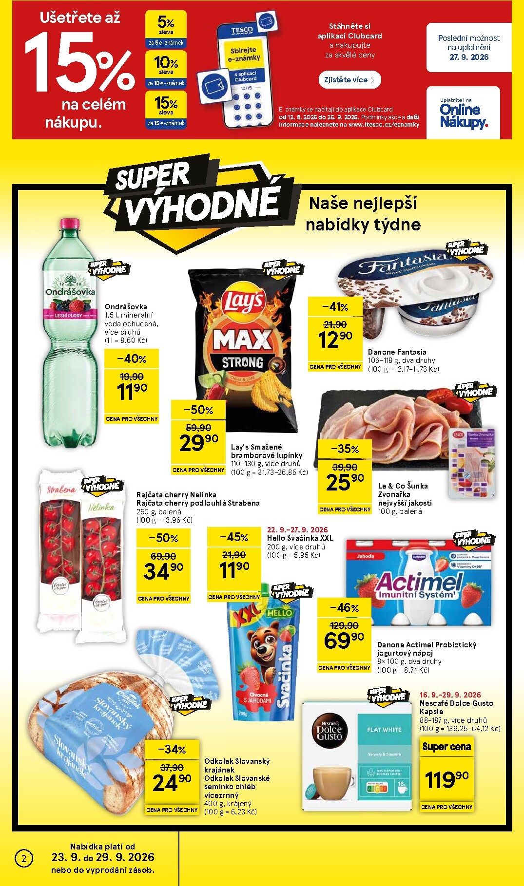 tesco - Aktuální Tesco supermarket leták platný od středy 23.09.2026 do úterý 29.09.2026 - page: 2