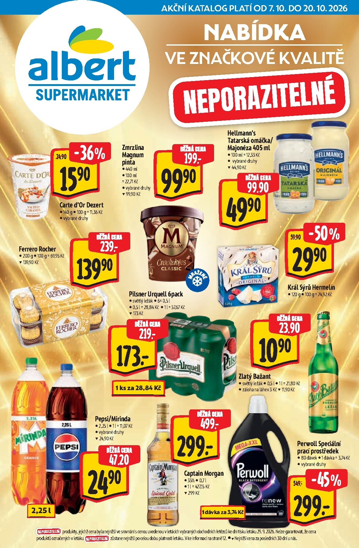 albert - Aktuální Albert Supermarket - Značky leták platný od středy 07.10.2026 do úterý 20.10.2026 - page: 1