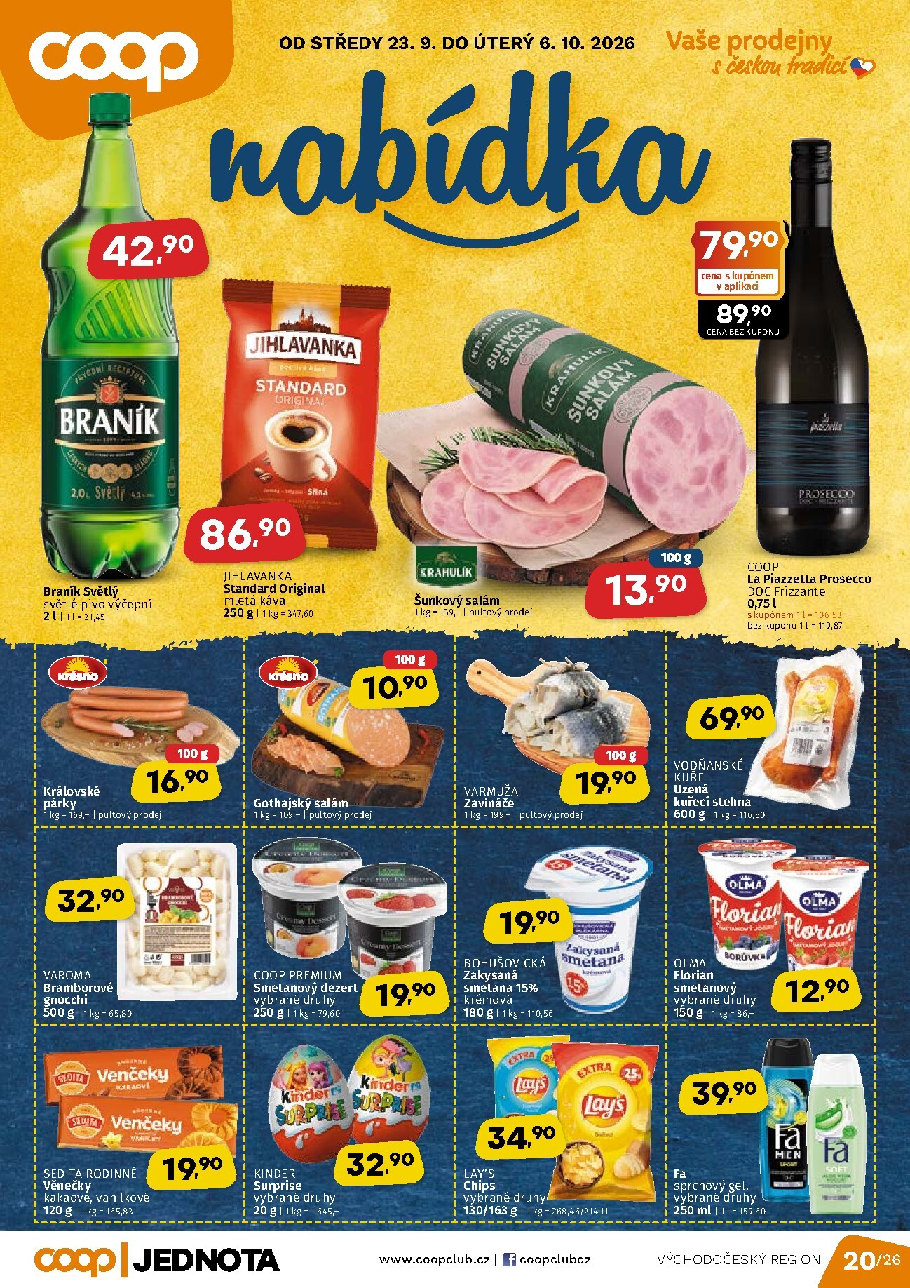 coop - Aktuální Coop - Východní Čechy leták platný od středy 23.09.2026 do úterý 06.10.2026