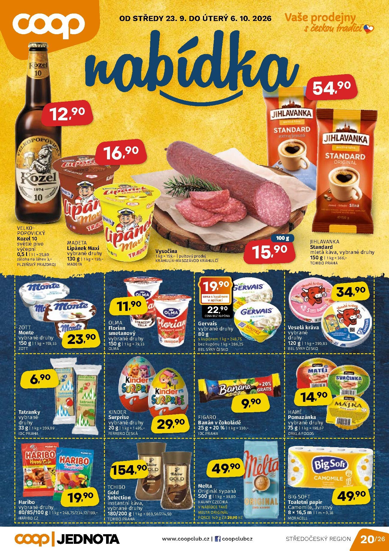 coop - Aktuální Coop Střední Čechy leták platný od středy 23.09.2026 do úterý 06.10.2026