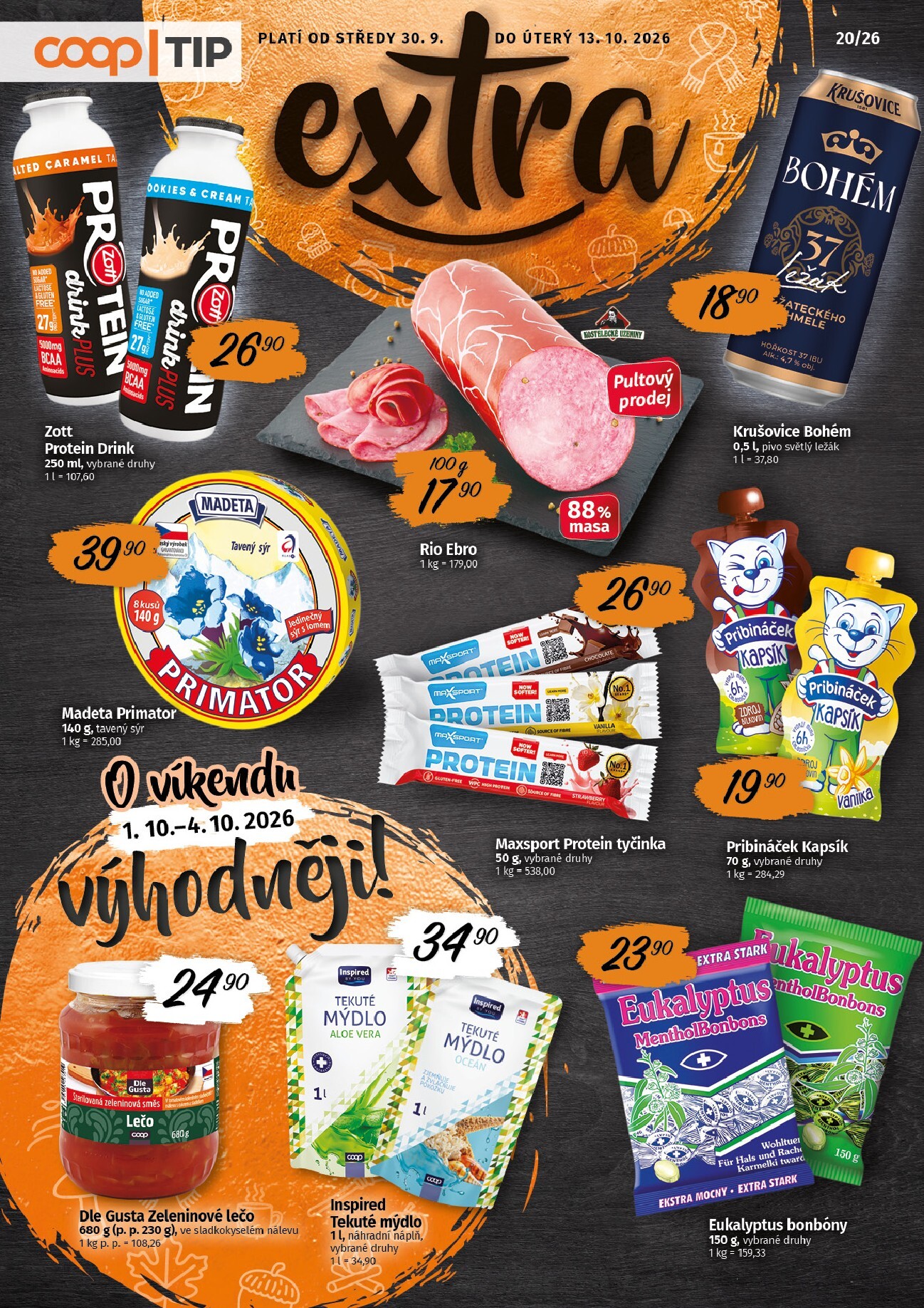coop - Aktuální Coop - Tip extra leták platný od středy 30.09.2026 do úterý 13.10.2026