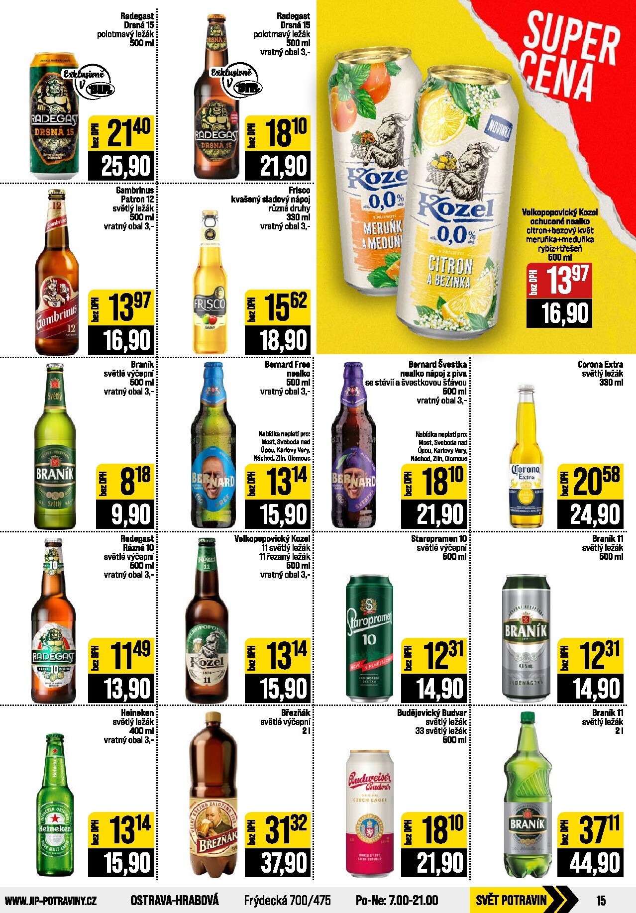 jip - JIP - Svět potravin - Brno, Ostrava - Hrabová, Praha - Bořanovice, Jilemnice, Karlovy Vary, Olomouc, Pardubice, Zlín, Polička leták na příští týden od středy 14.10.2026 do úterý 20.10.2026 - page: 15
