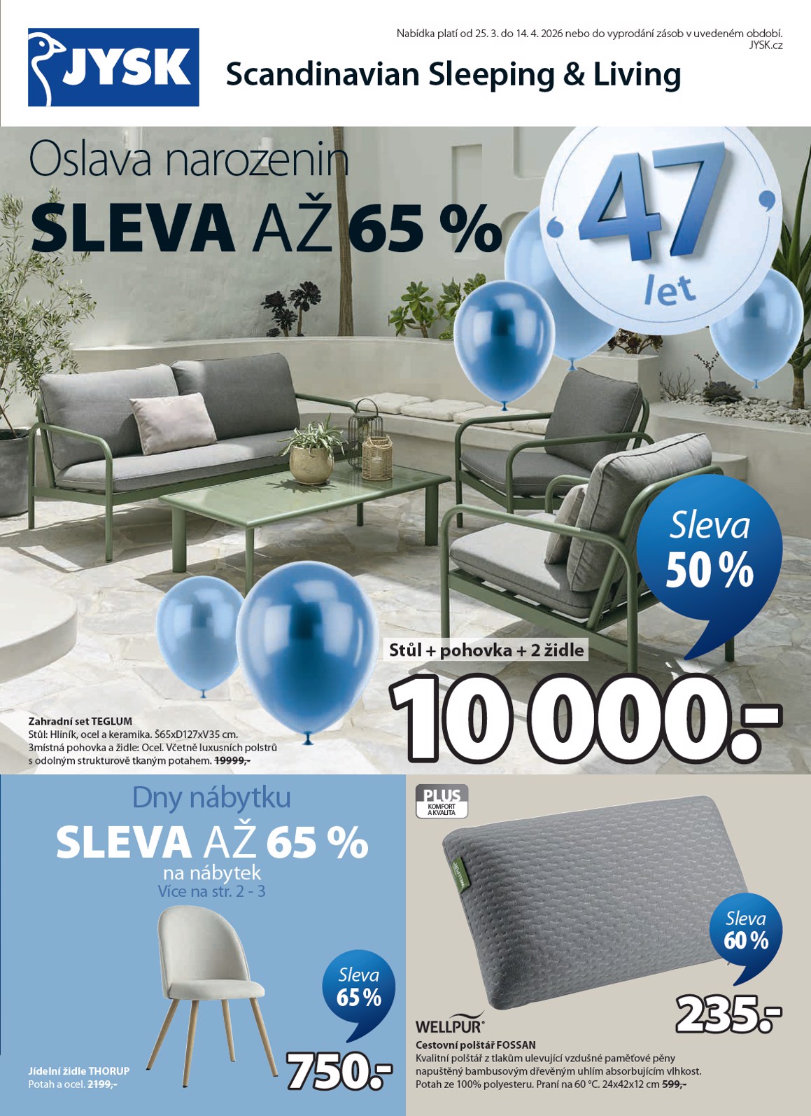jysk - JYSK leták platný od středy 25.03.2026 do úterý 14.04.2026