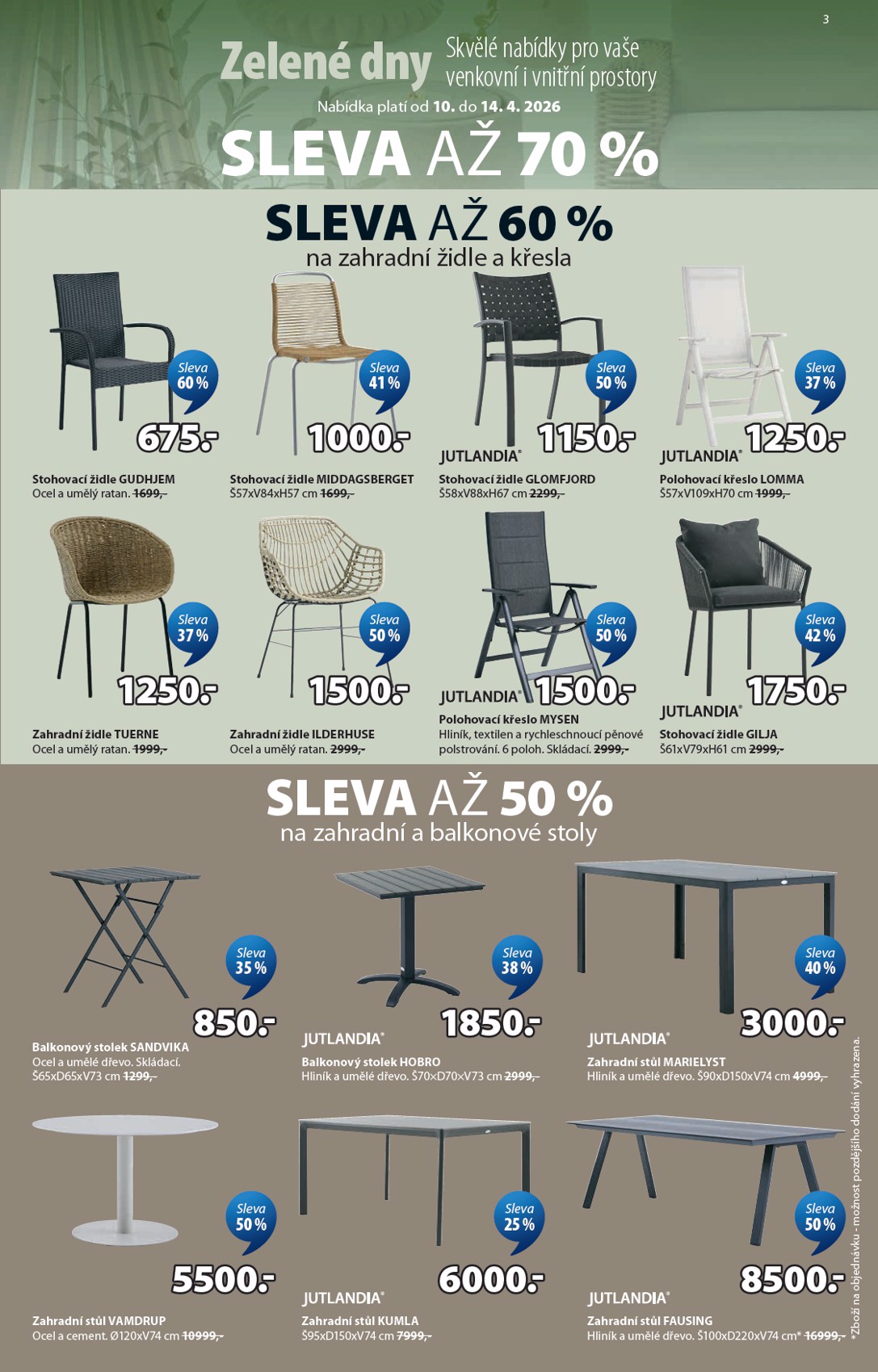jysk - Aktuální JYSK - Slevy až 70 % leták platný od pátku 10.04.2026 do úterý 14.04.2026 - page: 3