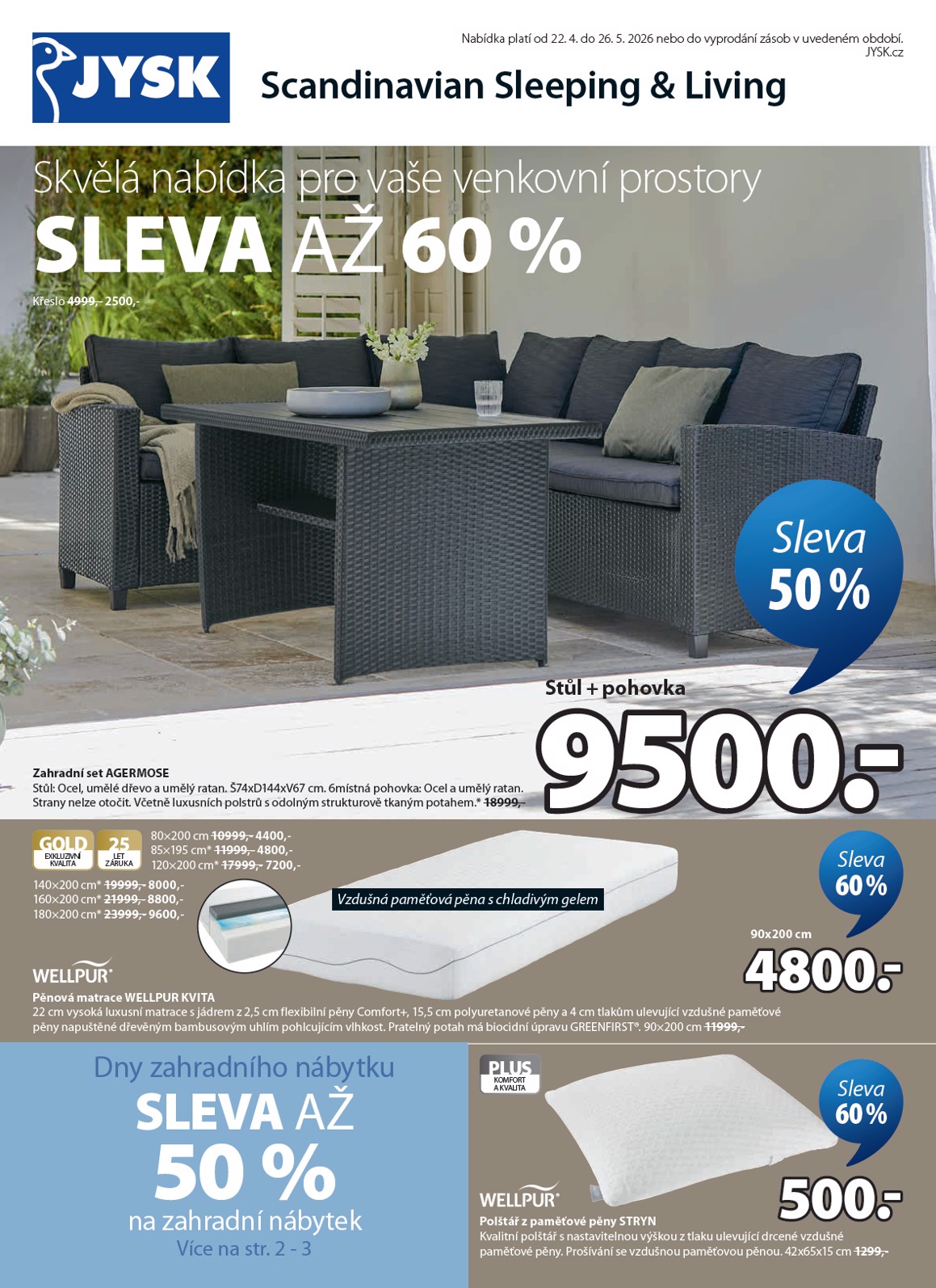jysk - Aktuální JYSK leták platný od středy 22.04.2026 do úterý 26.05.2026