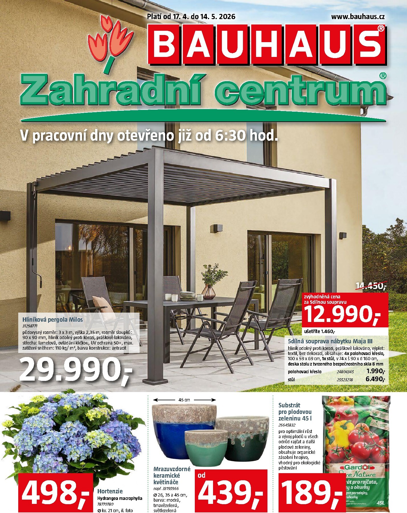 bauhaus - Aktuální Bauhaus - Zahradní centrum leták platný od pátku 17.04.2026 do čtvrtka 14.05.2026