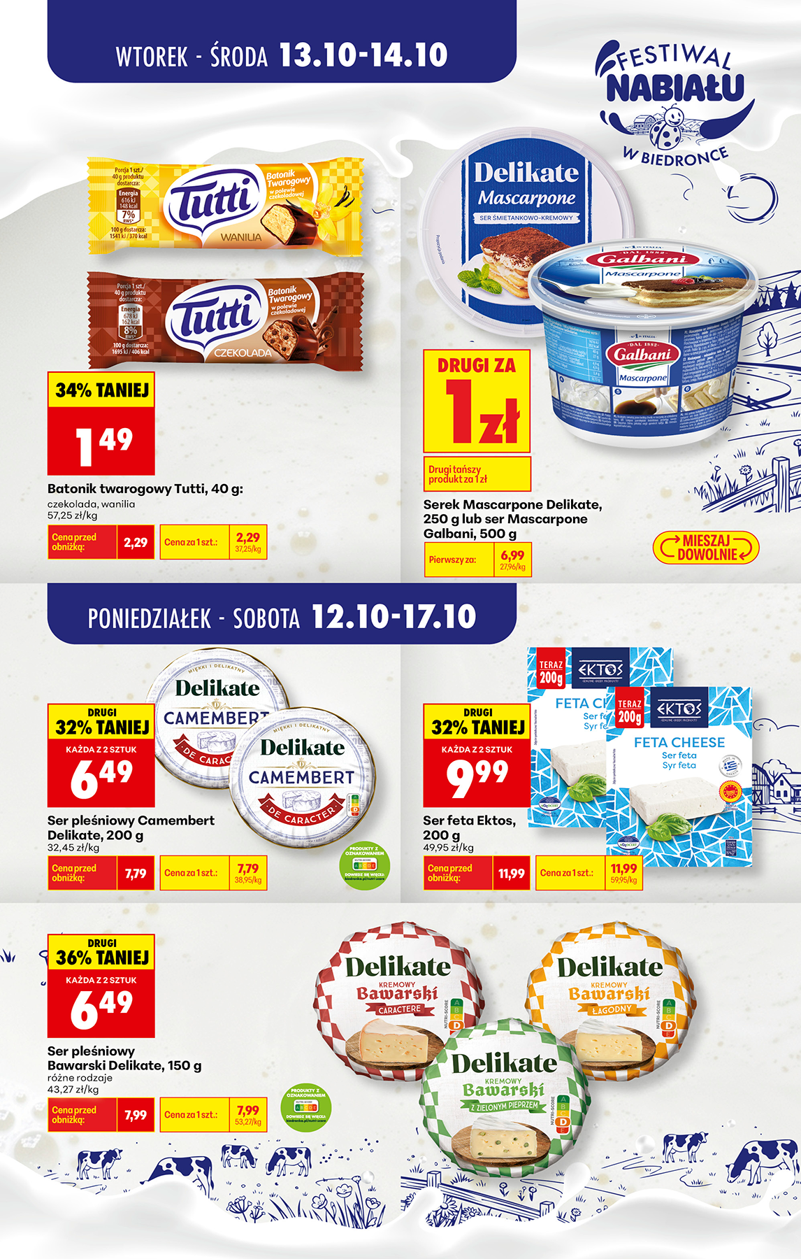 biedronka - Aktuální Biedronka - Festiwal nabiału leták platný od pondělí 12.10.2026 do soboty 17.10.2026 - page: 2