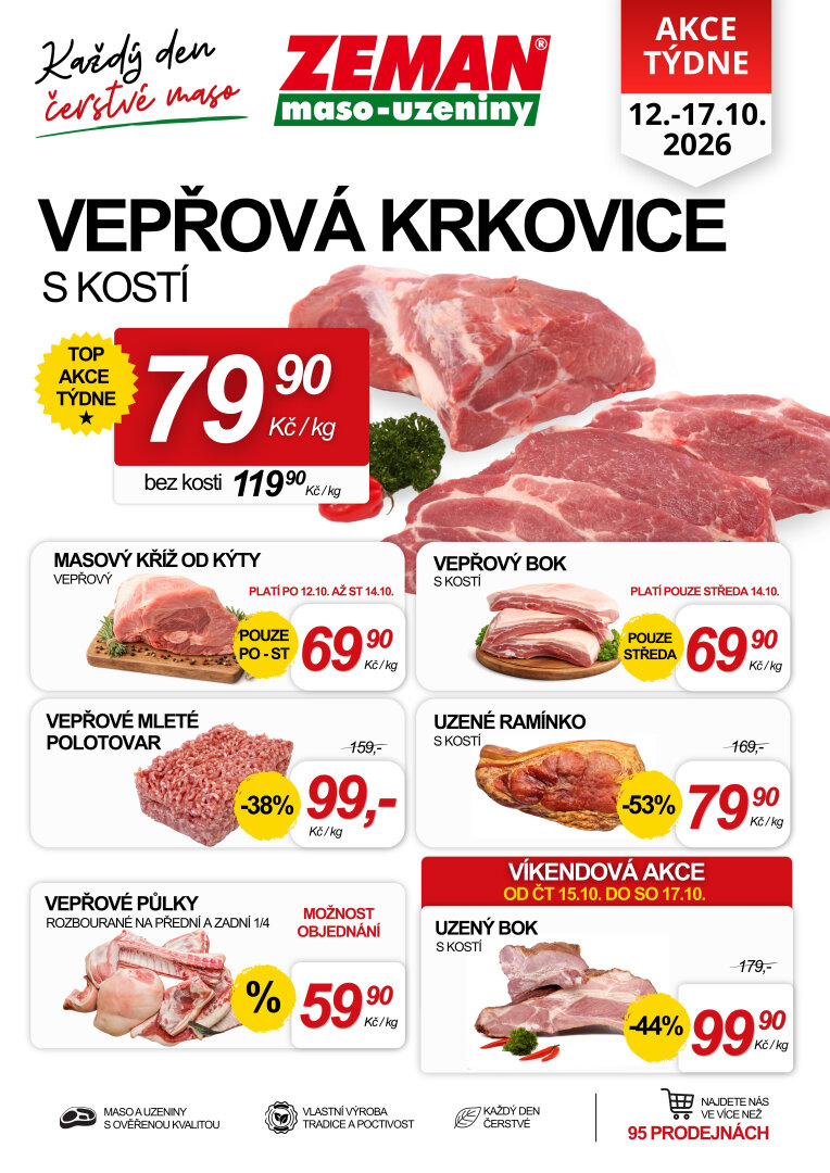 prodejny-zeman - Prodejny Zeman leták na příští týden od pondělí 12.10.2026 do soboty 17.10.2026 - page: 1