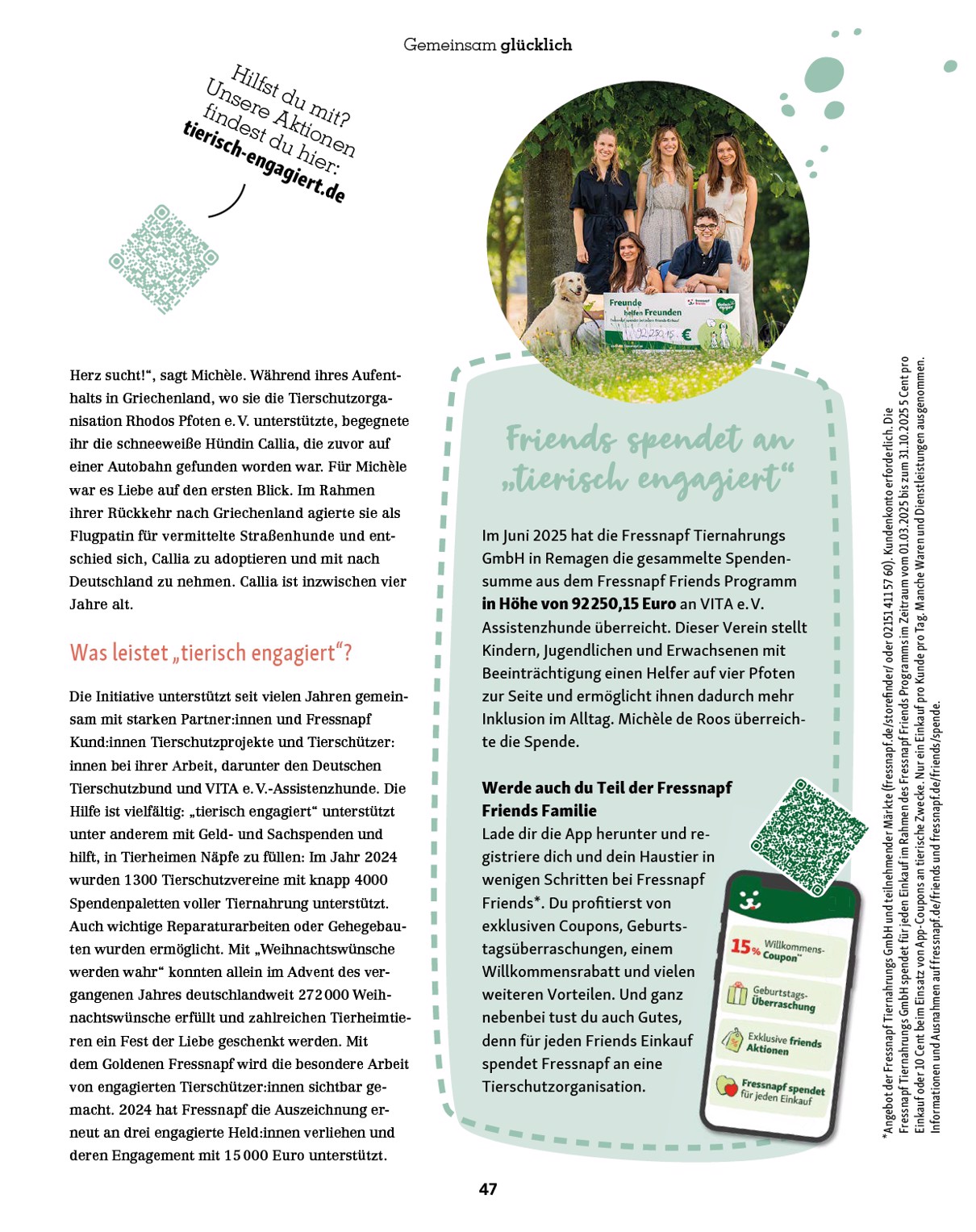 fressnapf - Fressnapf - Friends Magazin-Prospekt gültig vom 01.09. bis 31.10. - page: 47
