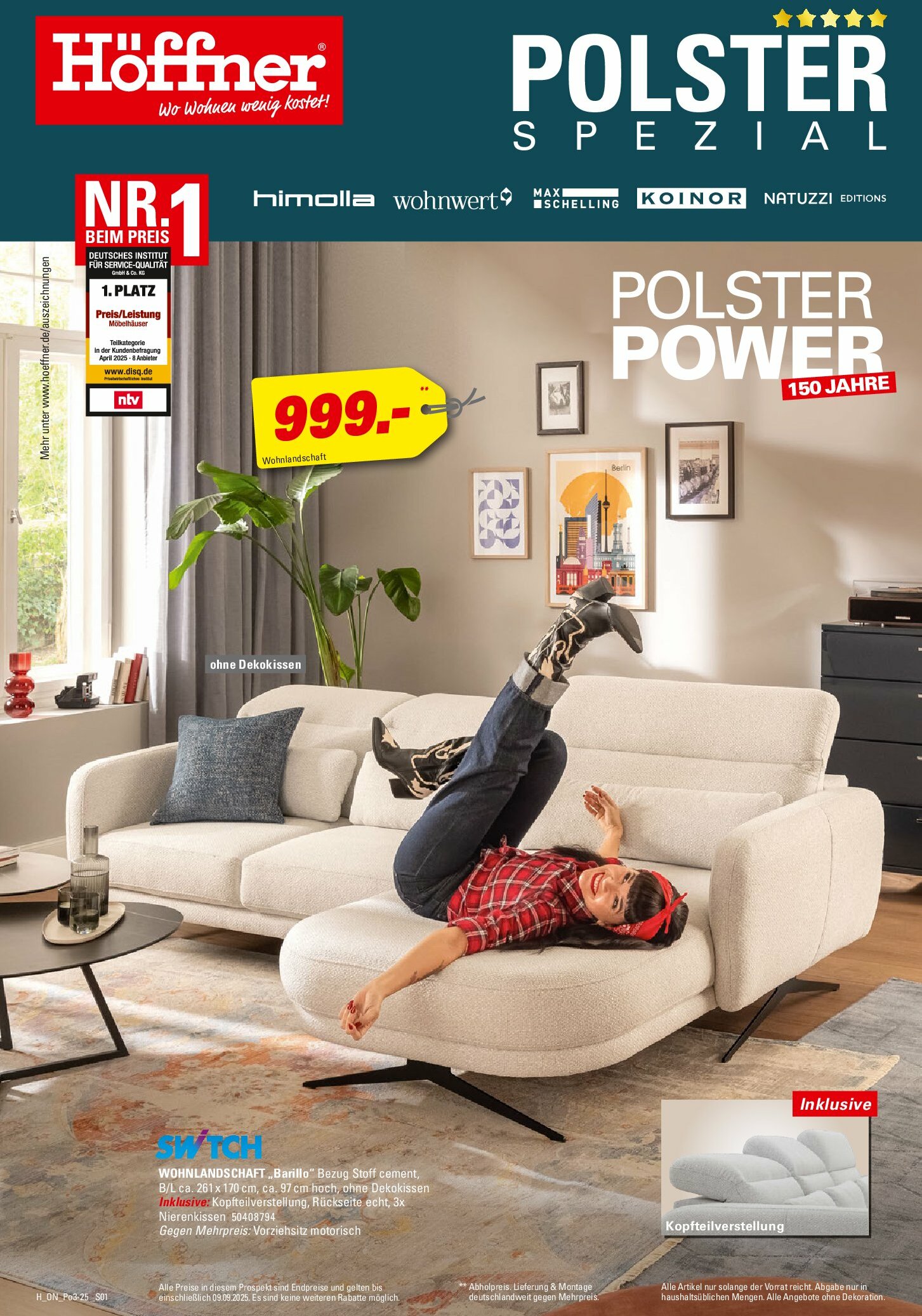 hoeffner - Höffner - Polster Spezial-Prospekt gültig vom 27.08. bis 09.09.
