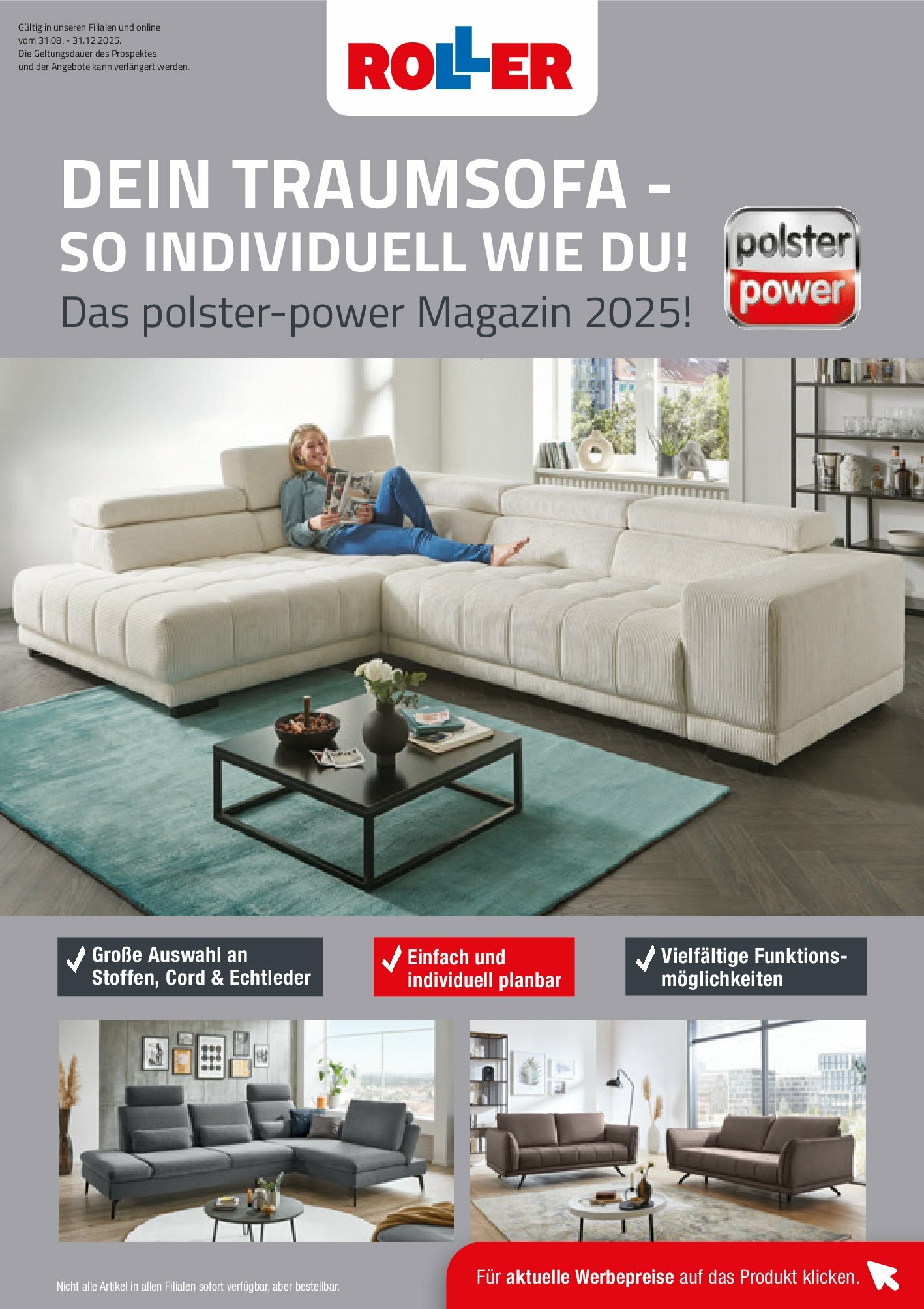roller - ROLLER - Dein Traumsofa-Prospekt gültig vom 31.08. bis 31.12.