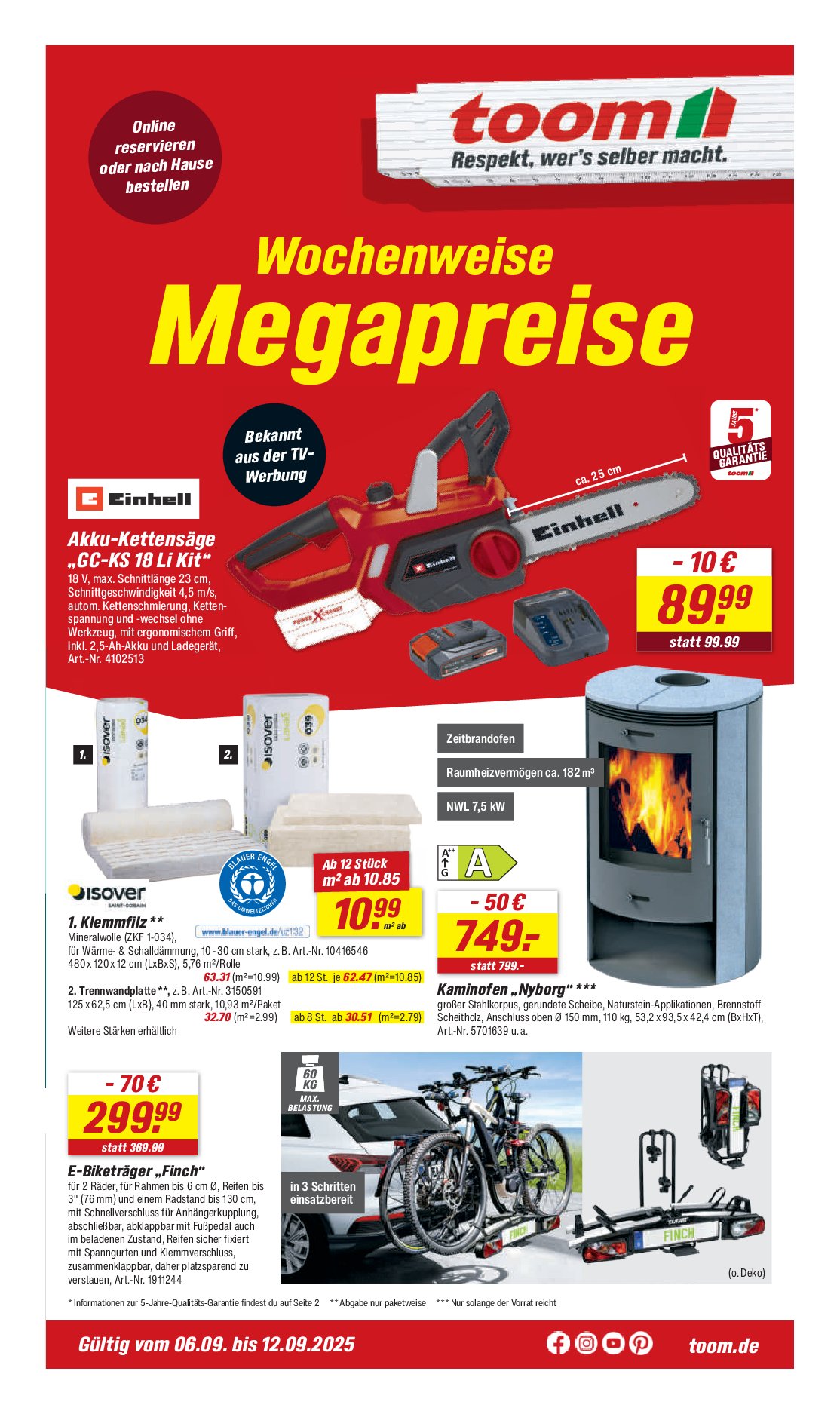 toom - Toom-Prospekt gültig vom 06.09. bis 12.09. - page: 1