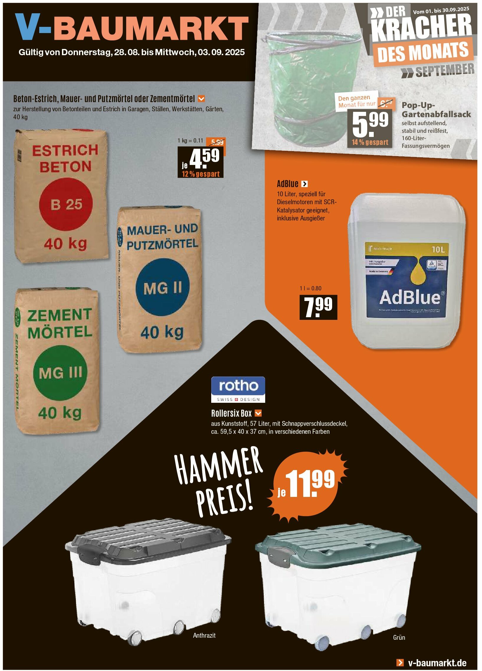 vmarkt - V-Baumarkt - Schwaben / Oberbayern-Prospekt gültig vom 28.08. bis 03.09.