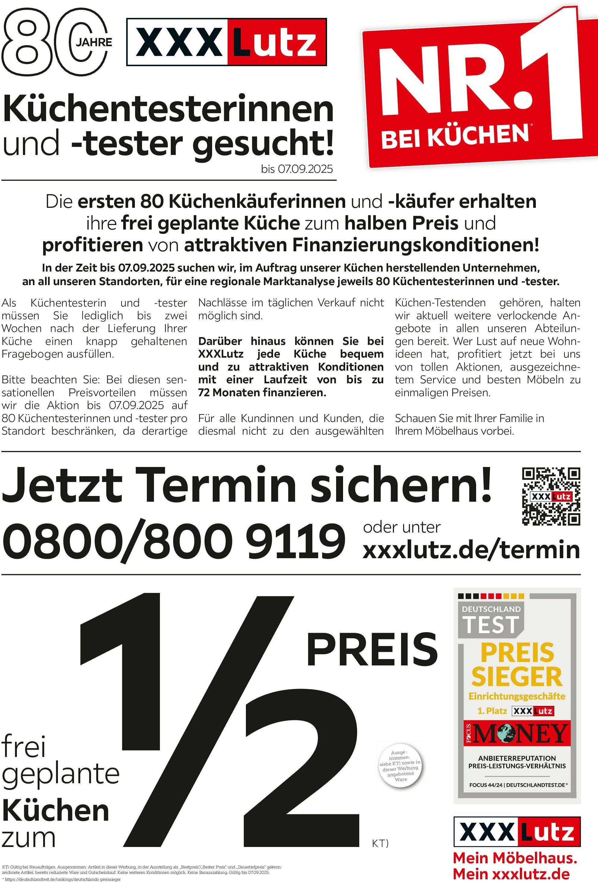 xxxlutz - XXXlutz - Nr. 1 bei Küchen-Prospekt gültig vom 25.08. bis 07.09.