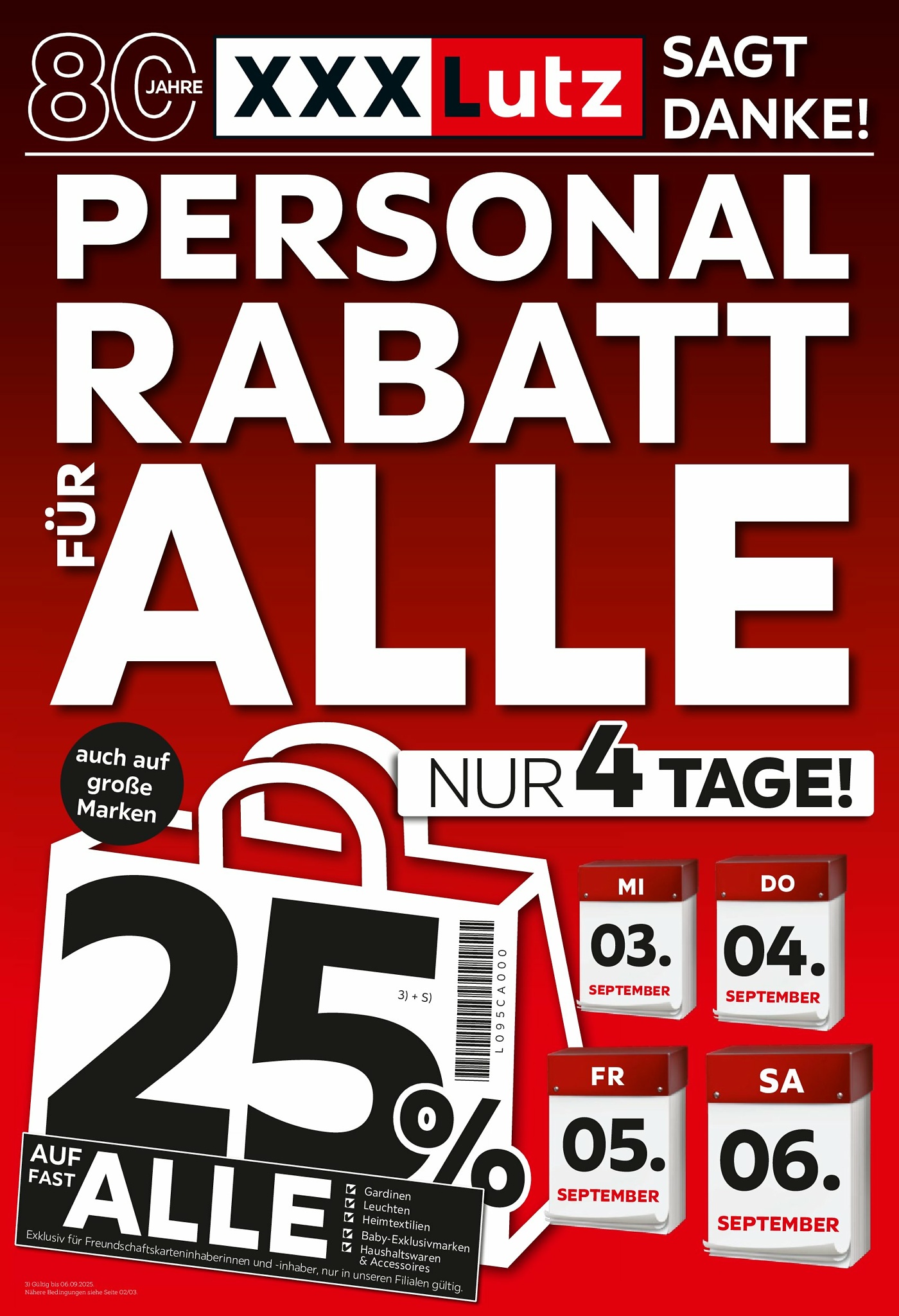 xxxlutz - XXXlutz - Personalrabatt für alle-Prospekt gültig vom 01.09. bis 06.09.