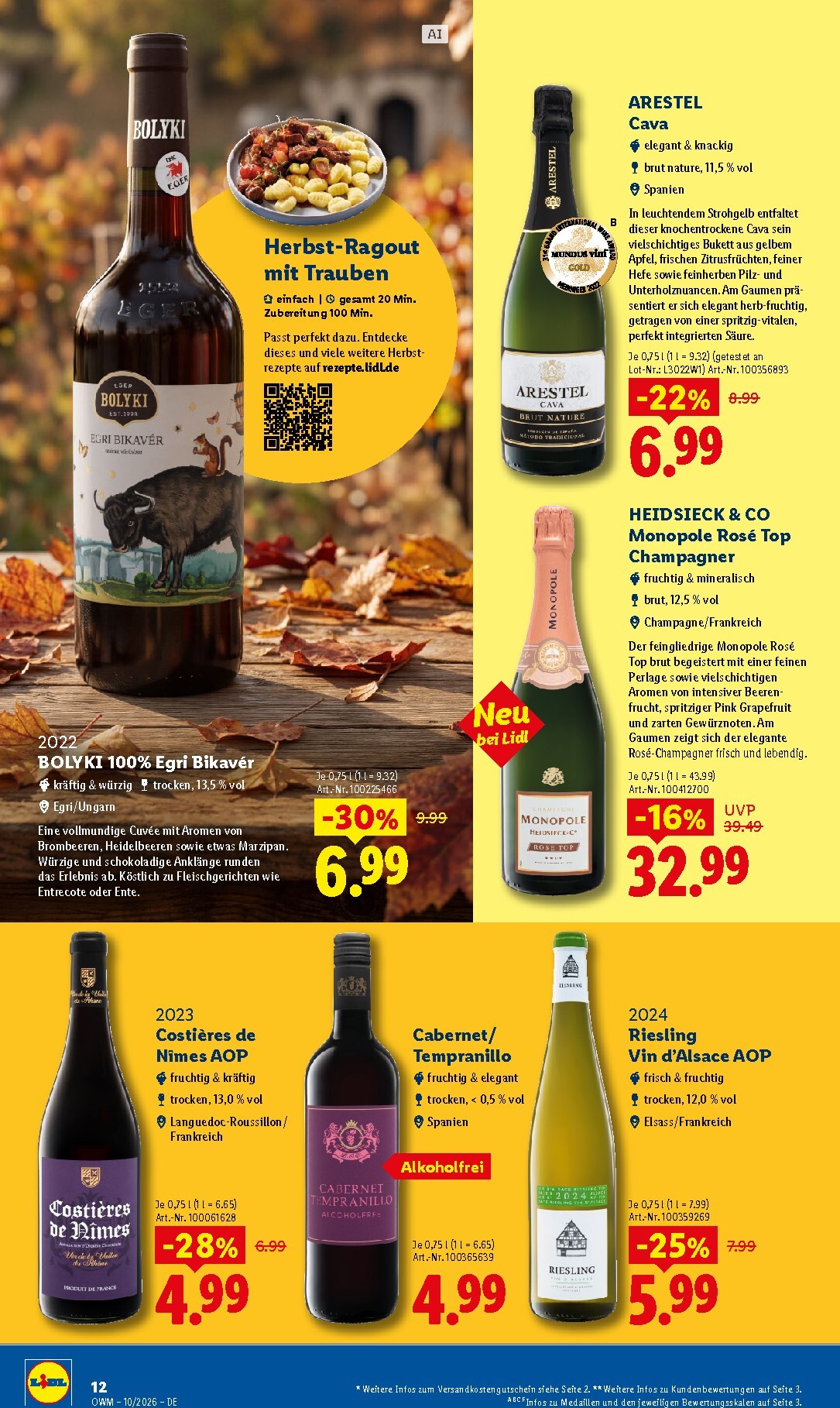 lidl - Lidl - Wein & Spirituosen Prospekt – von Donnerstag 01.10.2026 bis Samstag 31.10.2026 - page: 12