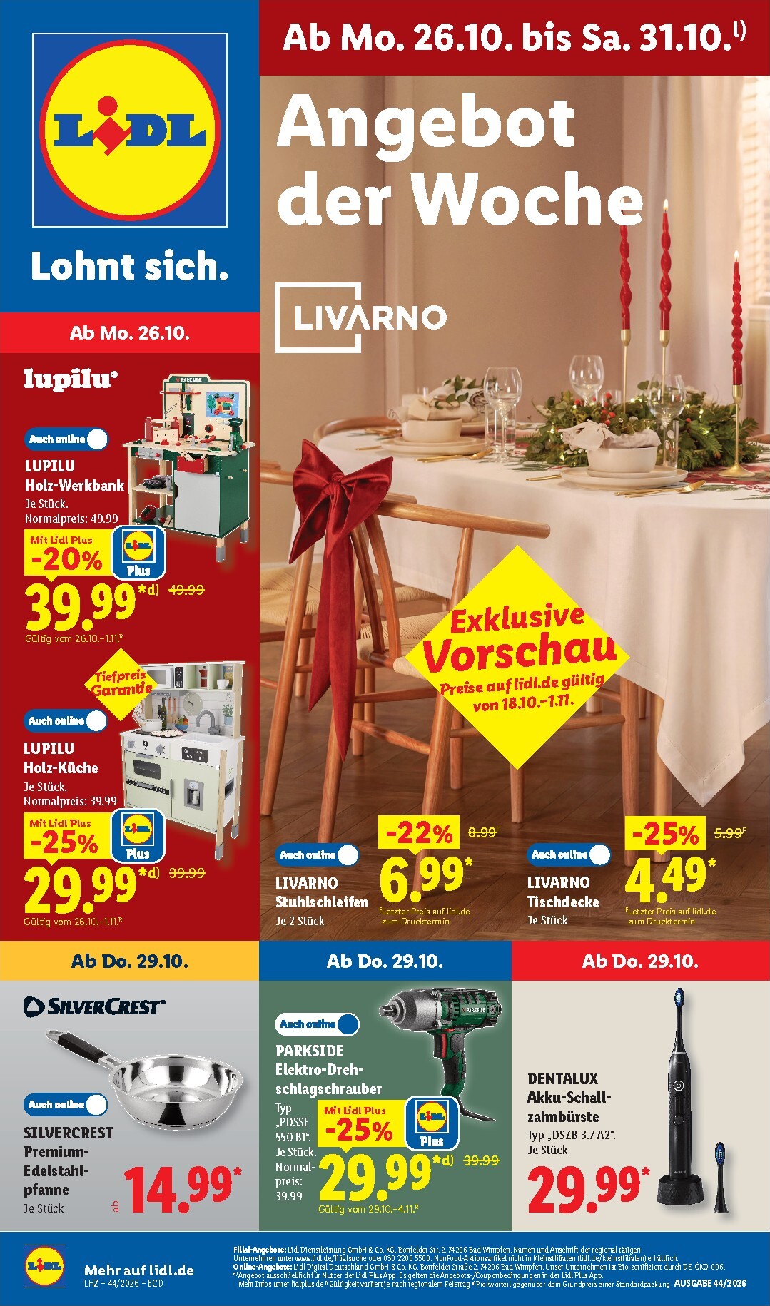 lidl - Lidl - Nonfood Prospekt nächste Woche – von Montag 26.10.2026 bis Samstag 31.10.2026 - page: 1