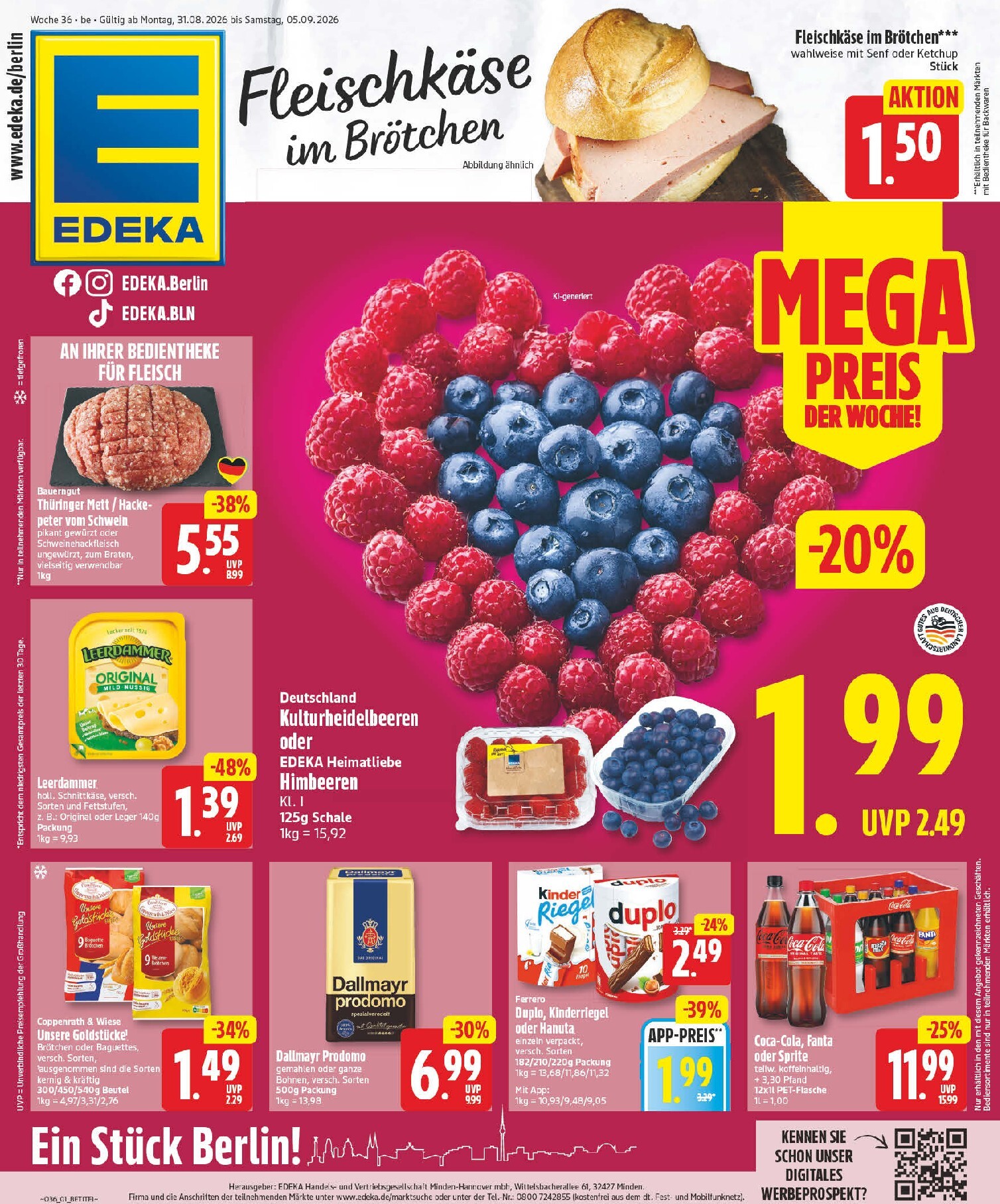 edeka - Edeka Prospekt nächste Woche – von Montag 31.08.2026 bis Samstag 05.09.2026