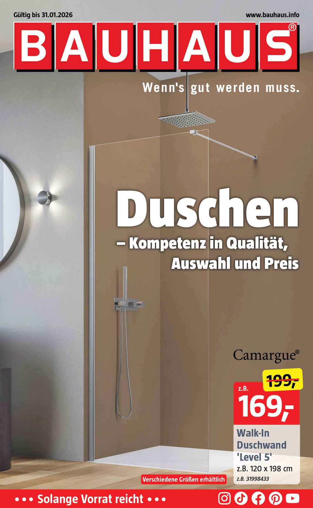 bauhaus - BAUHAUS - Duschen Spezial-Prospekt gültig vom 10.01. bis 31.01.