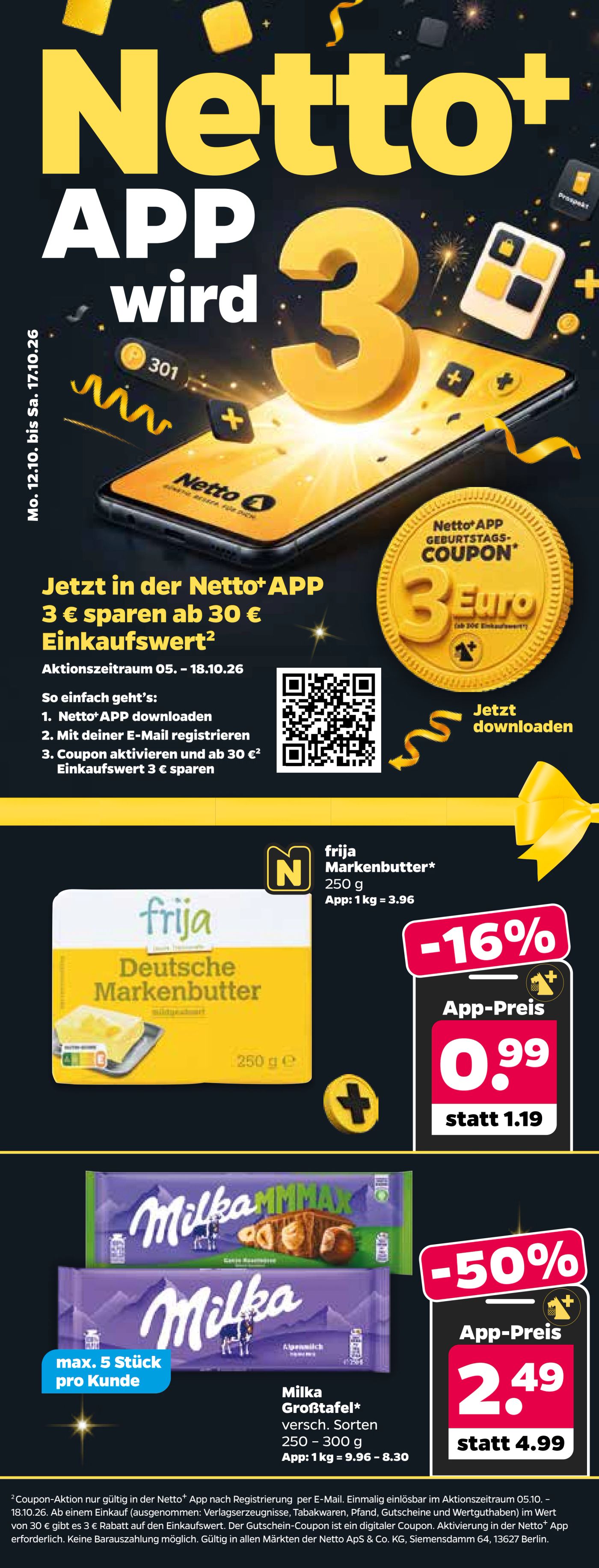 netto - Netto+ - App Prospekt nächste Woche – von Montag 12.10.2026 bis Samstag 17.10.2026