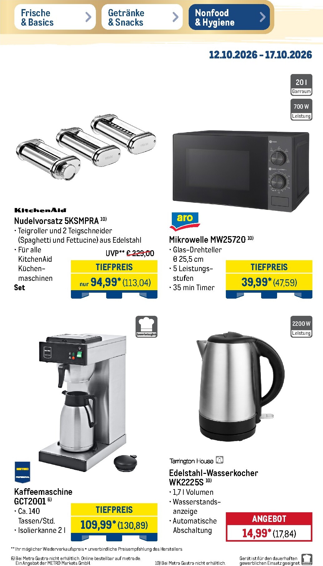 metro - Metro - NonFood Prospekt – von Montag 12.10.2026 bis Samstag 17.10.2026 - page: 4
