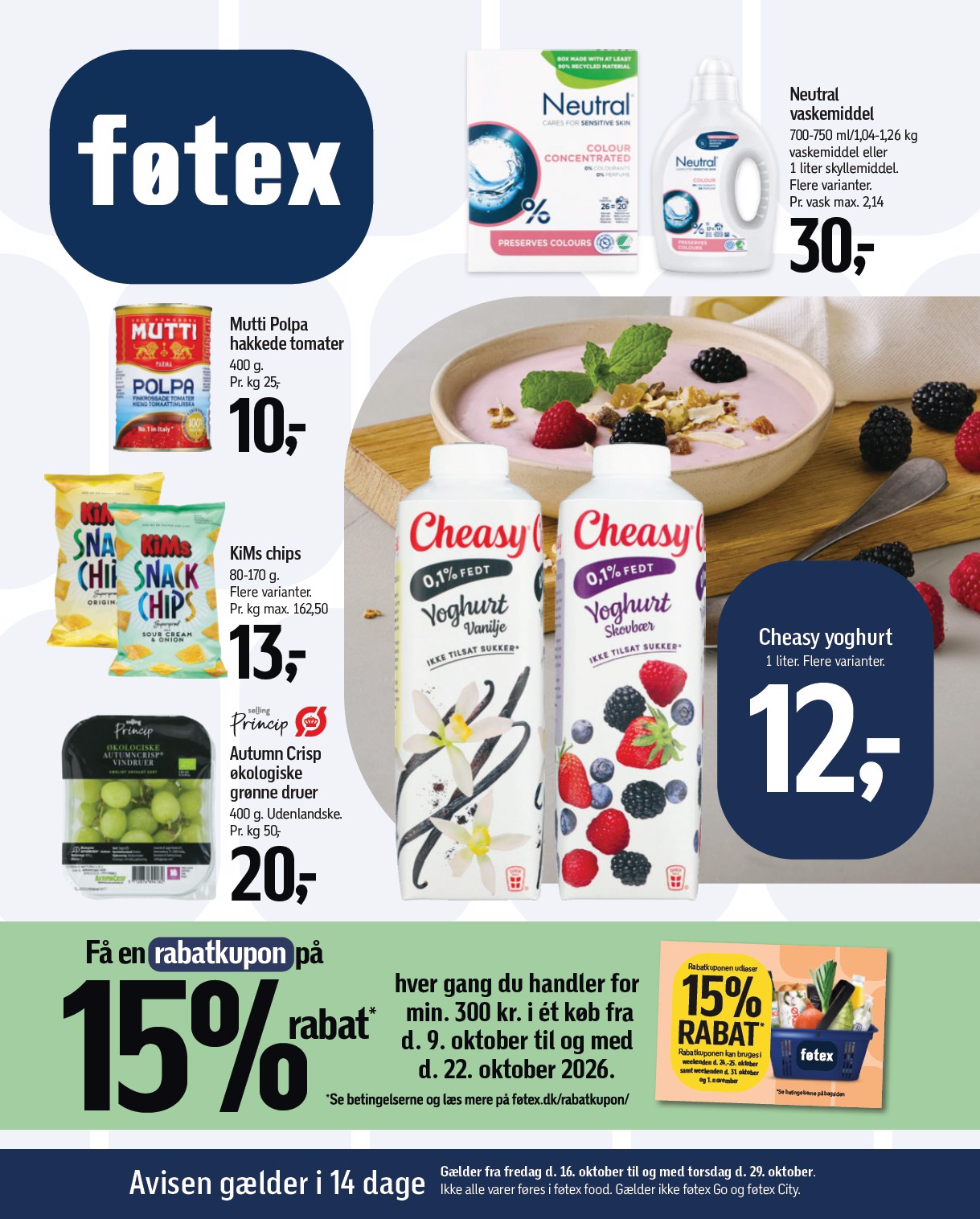 fotex - Føtex tilbudsavis for næste uge fra fredag, 16.10.2026 til torsdag, 29.10.2026 - page: 1