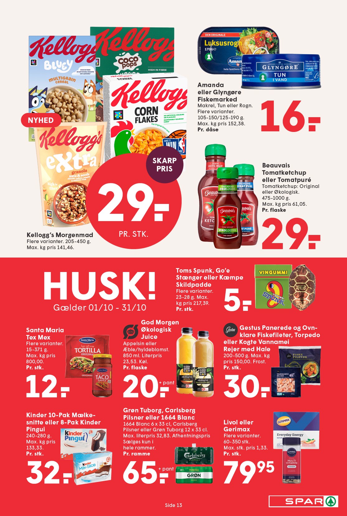 spar - Spar tilbudsavis for næste uge fra fredag, 16.10.2026 til torsdag, 22.10.2026 - page: 13