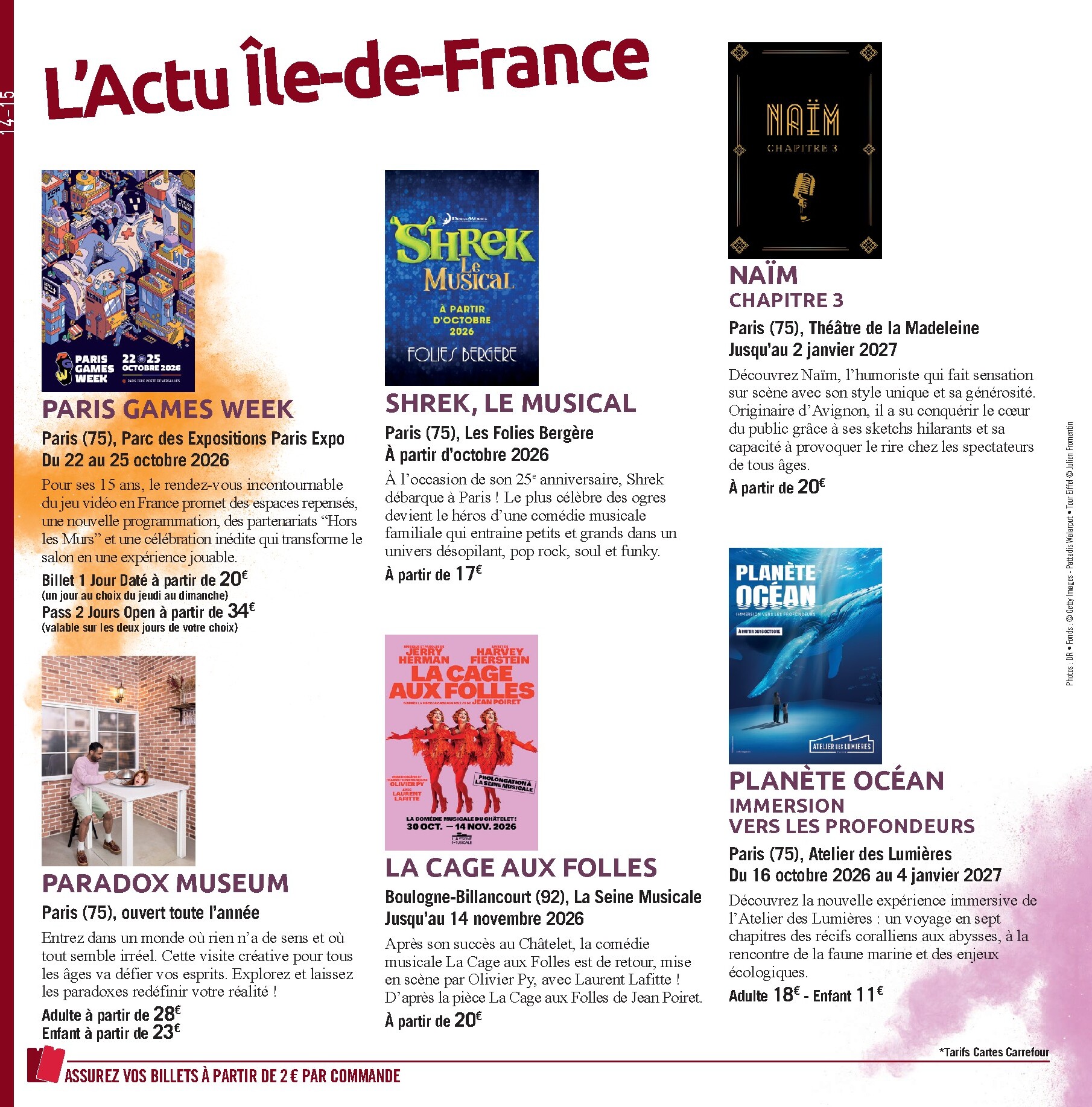 carrefour - Current Carrefour - LE Book Des Sorties Automne leaflet valid from du vendredi 02/10/2026 to du dimanche 07/02/2027 - page: 14