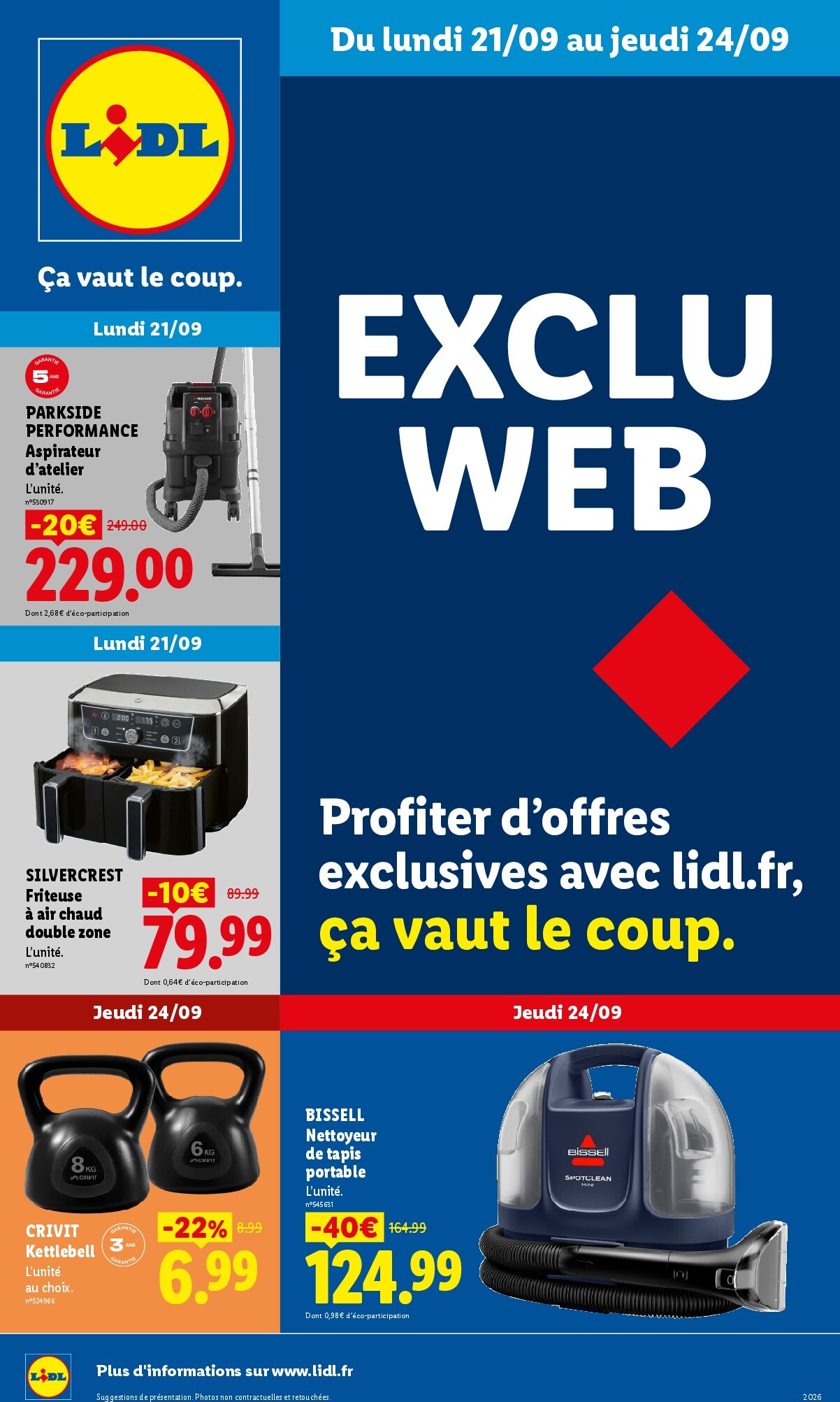 lidl - Current Lidl - Exclu Web leaflet valid from du lundi 21/09/2026 to de jeudi 24/09/2026