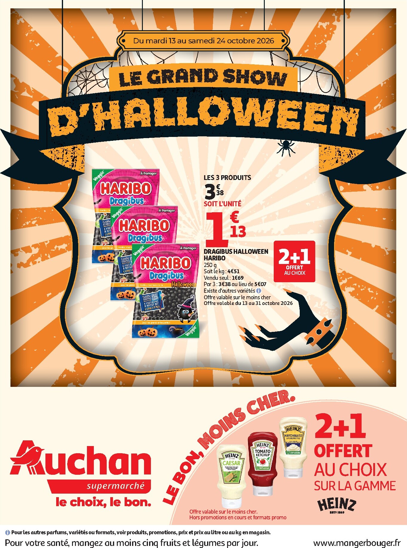 auchan - Flyer Auchan - Halloween supers - Supermarché pour la semaine prochaine du du mardi 13/10/2026 au du samedi 24/10/2026