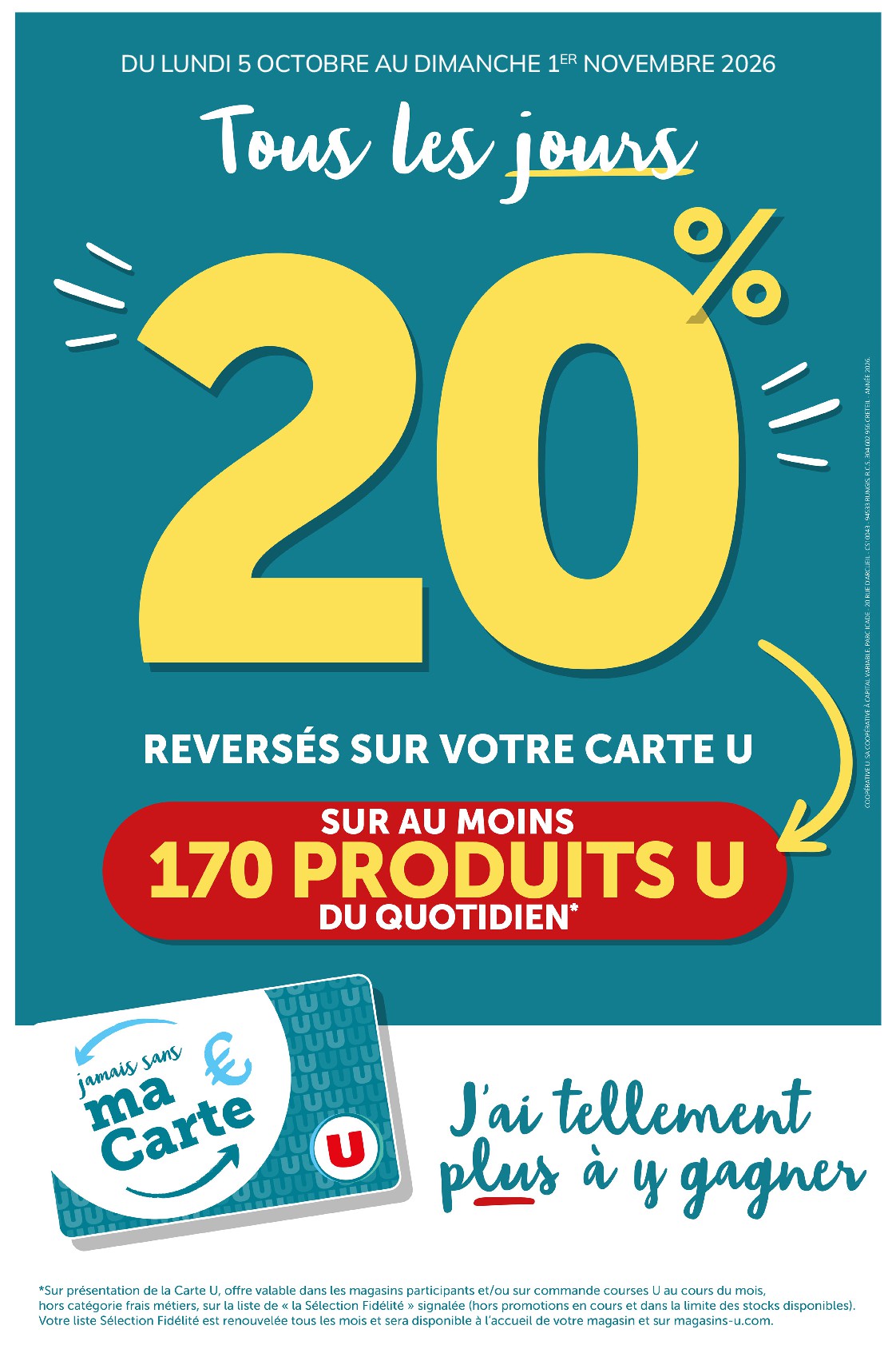 super-u - Current Super U - Ma sélection Carte U leaflet valid from du lundi 05/10/2026 to du dimanche 01/11/2026