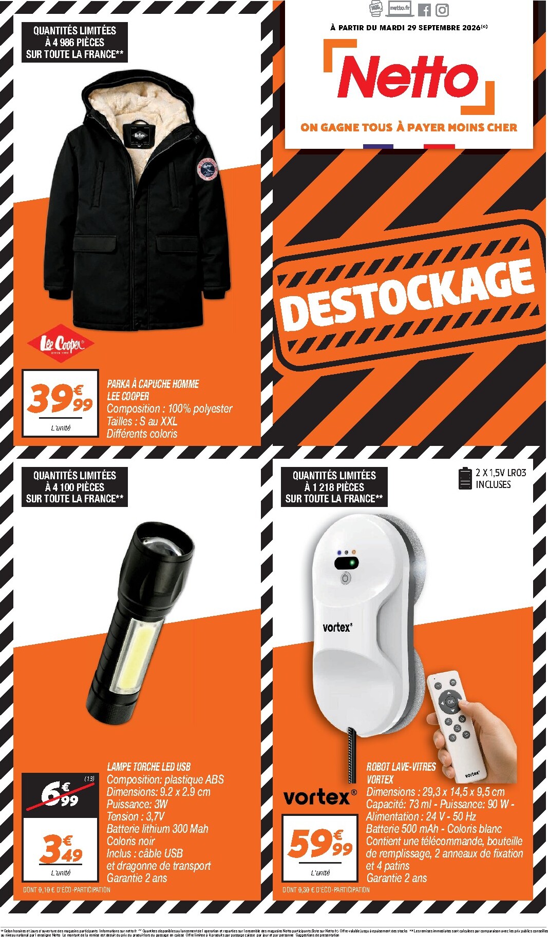 netto - Current Netto - Destockage Octobre leaflet valid from du mardi 29/09/2026 to du samedi 31/10/2026 - page: 1