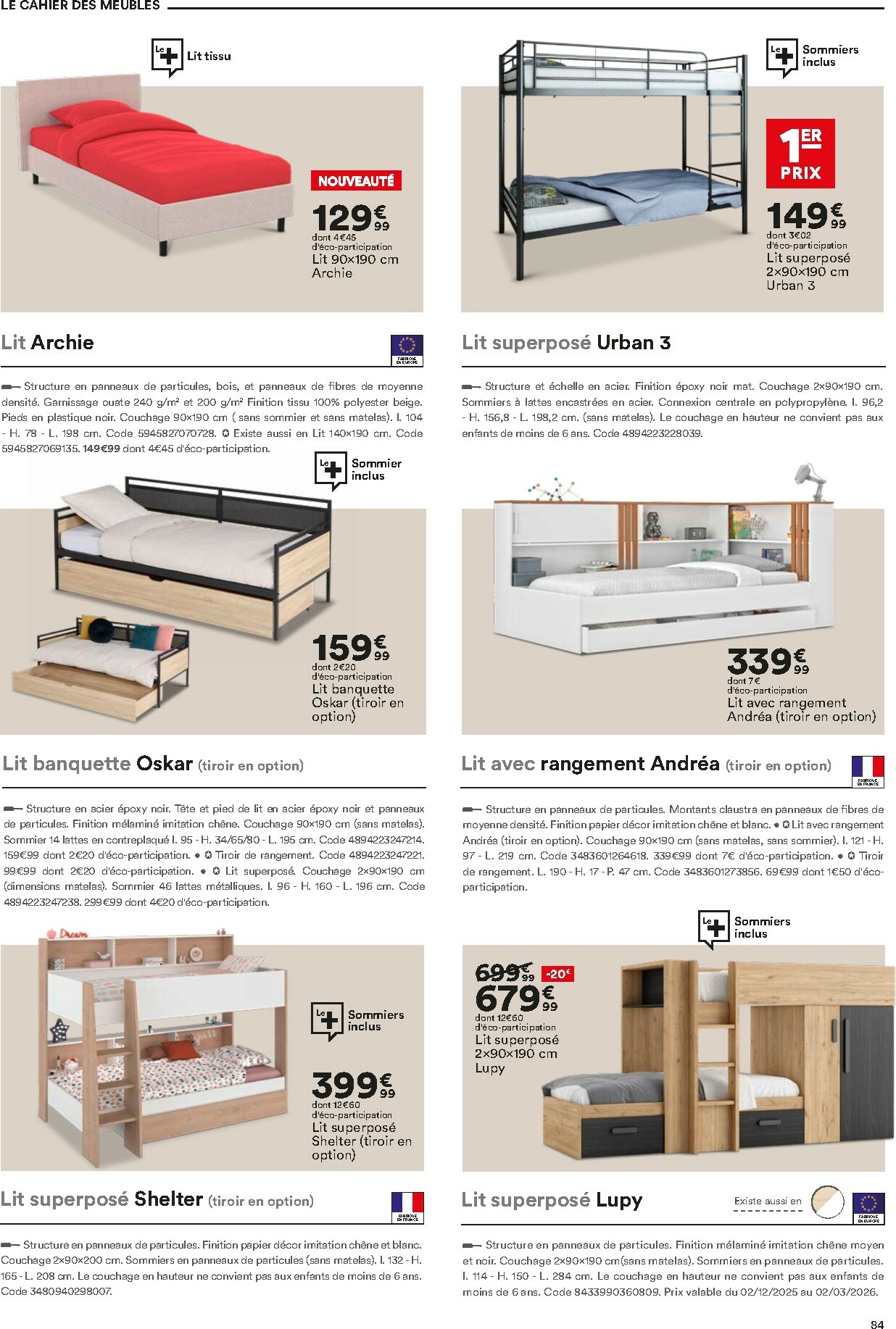 but - Catalogue But - Guide Literie valable du 02/12 au 23/02 - page: 84