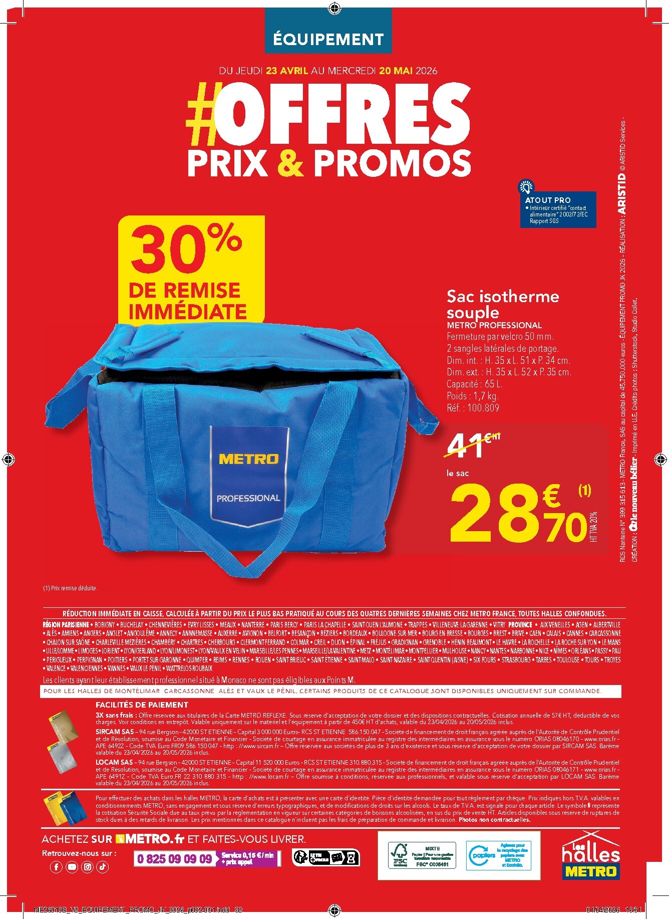 metro - Current Metro - Offres Prix & Promos Equipement leaflet valid from de jeudi 23/04/2026 to du mercredi 20/05/2026 - page: 32